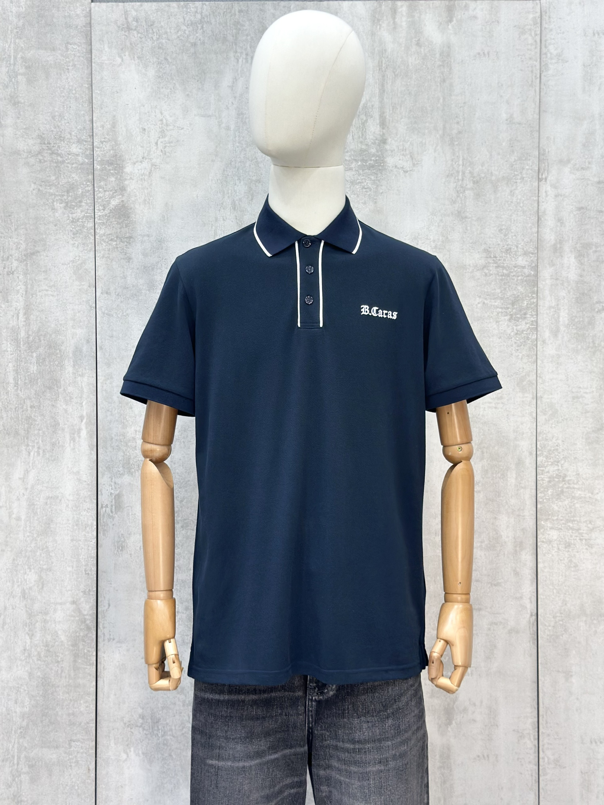 Áo polo Michael kẻ khuy cổ Đen Trắng logo thêu ngực Like Auth S-XL VTN\XANH THAN