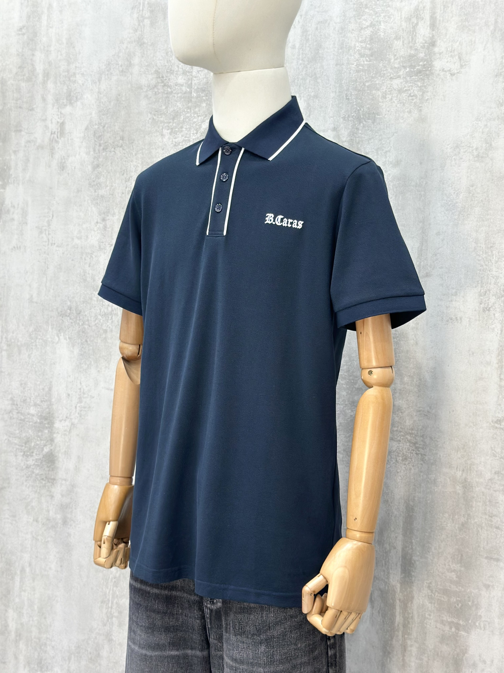 Áo polo Michael kẻ khuy cổ Đen Trắng logo thêu ngực Like Auth S-XL VTN\XANH THAN