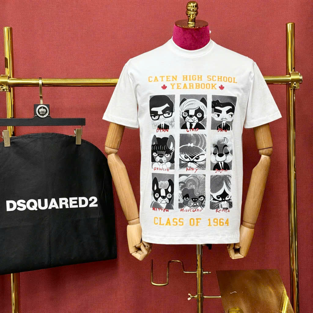 Áo phông T shirt Dsquared2 DSQ Carten Yearbook Like Auth S-XL CD
