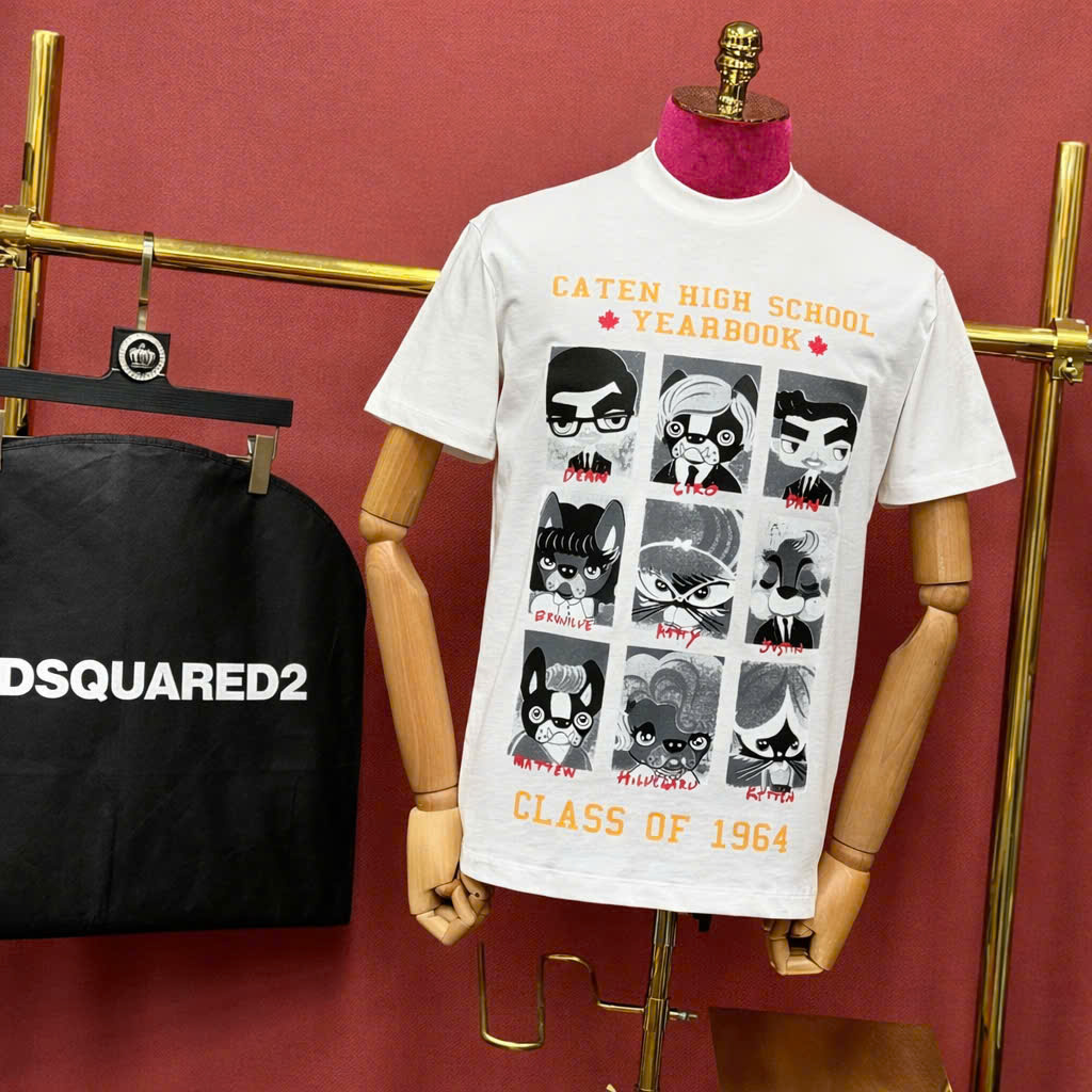 Áo phông T shirt Dsquared2 DSQ Carten Yearbook Like Auth S-XL CD