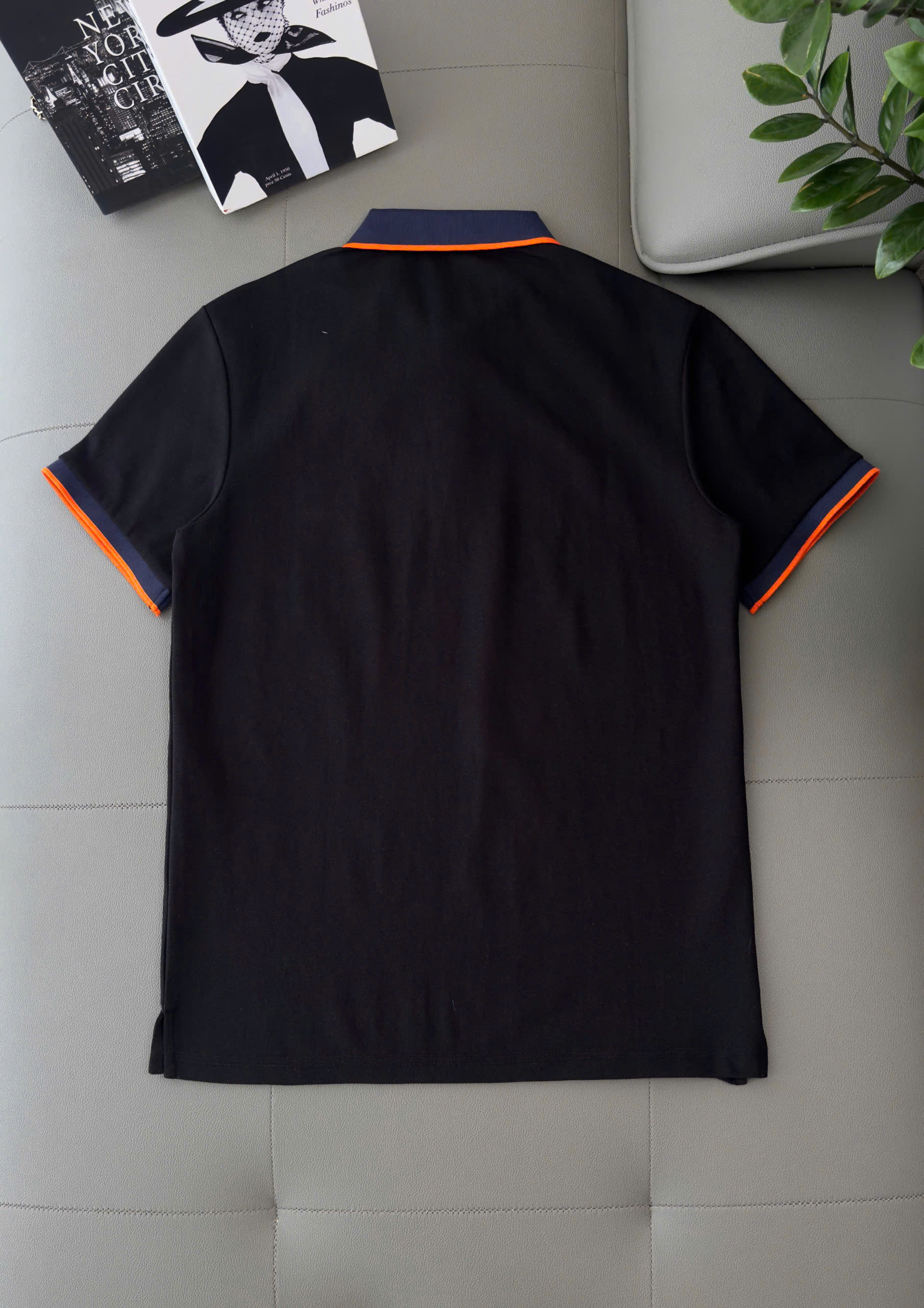 Áo polo Hermes HM check cổ logo thêu đầu Ngựa ngực Like Auth M-XXL DDT\Đen