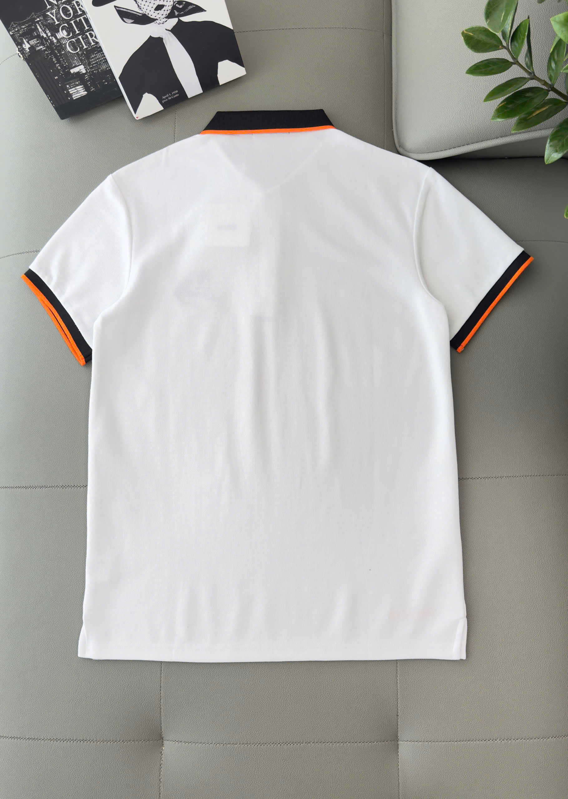 Áo polo Hermes HM check cổ logo thêu đầu Ngựa ngực Like Auth M-XXL DDT\TRẮNG