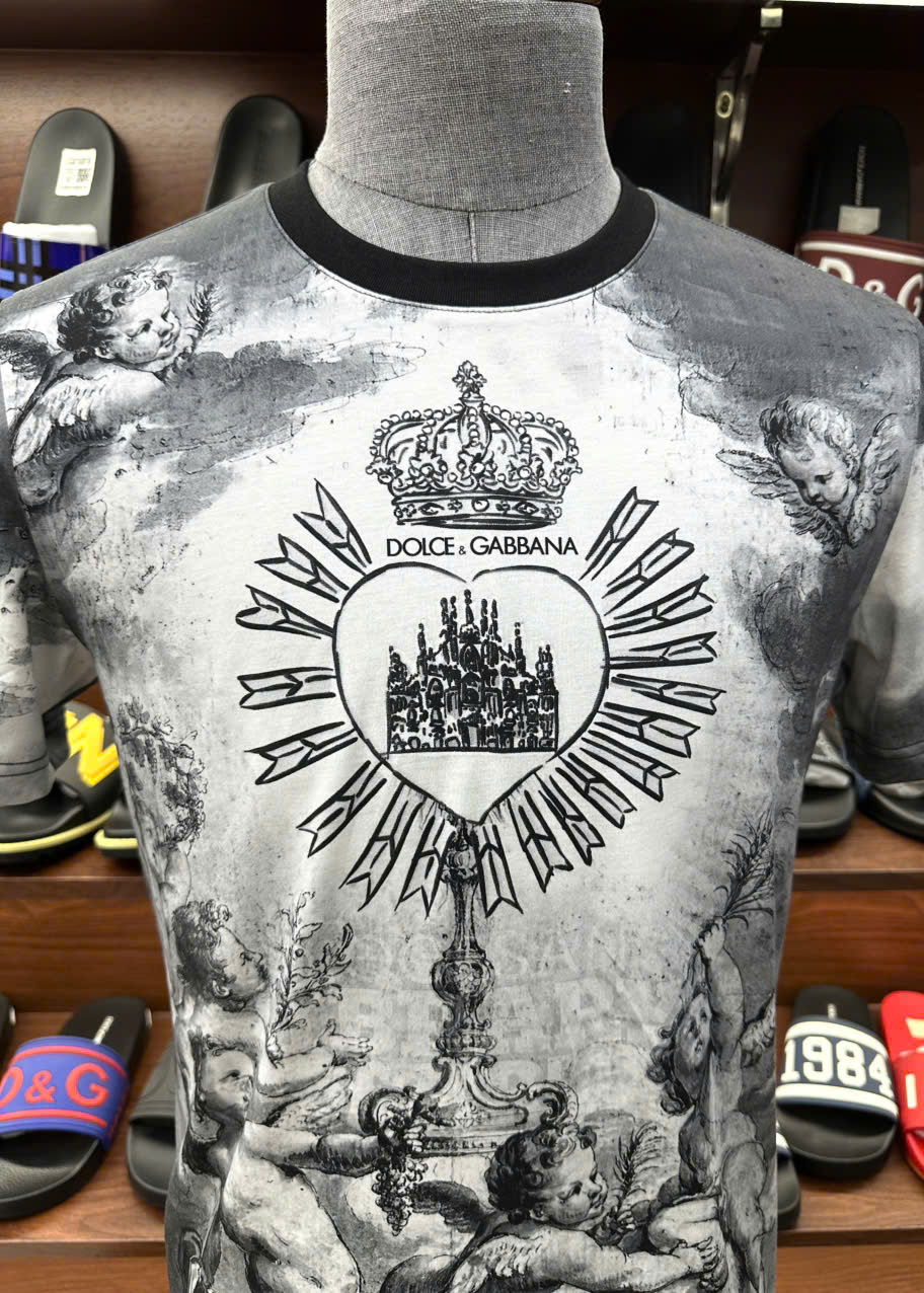 Áo phông T shirt hình Dolce Gabbana DG họa tiết thiên sứ và vương miện Like Auth S-XL LK