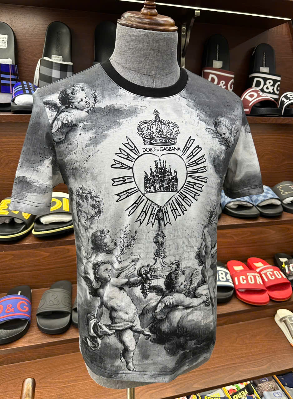 Áo phông T shirt hình Dolce Gabbana DG họa tiết thiên sứ và vương miện Like Auth S-XL LK