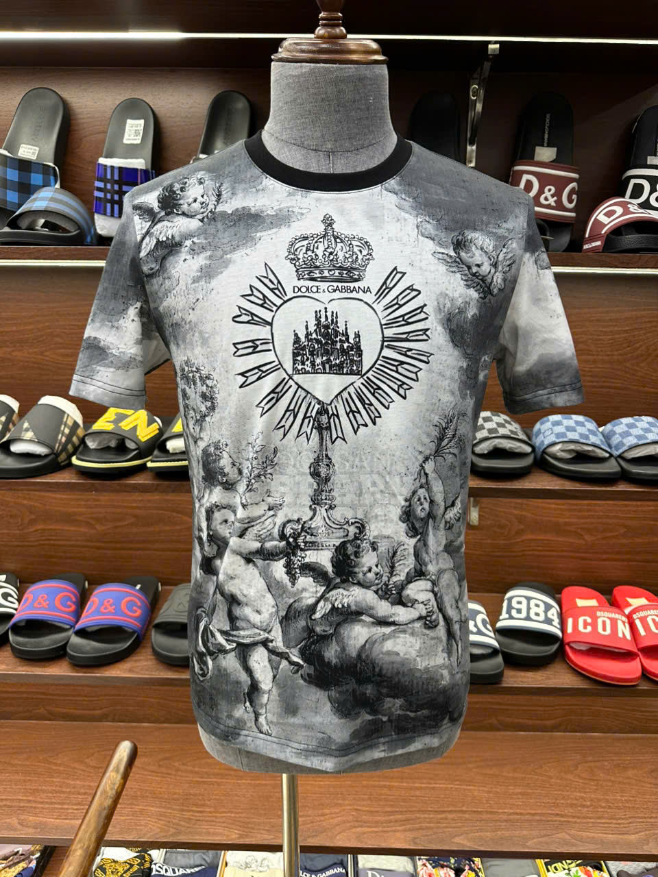 Áo phông T shirt hình Dolce Gabbana DG họa tiết thiên sứ và vương miện Like Auth S-XL LK
