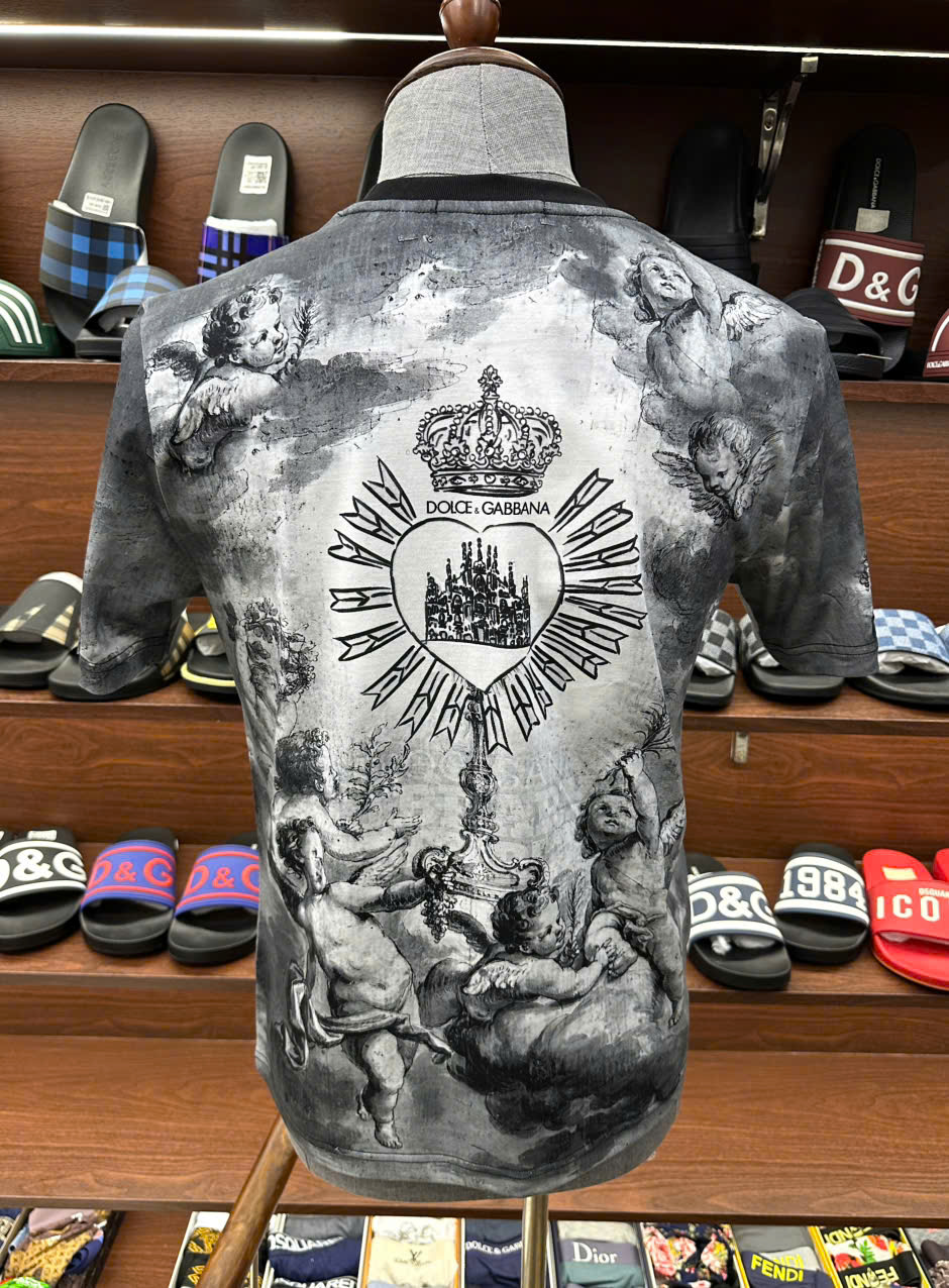 Áo phông T shirt hình Dolce Gabbana DG họa tiết thiên sứ và vương miện Like Auth S-XL LK