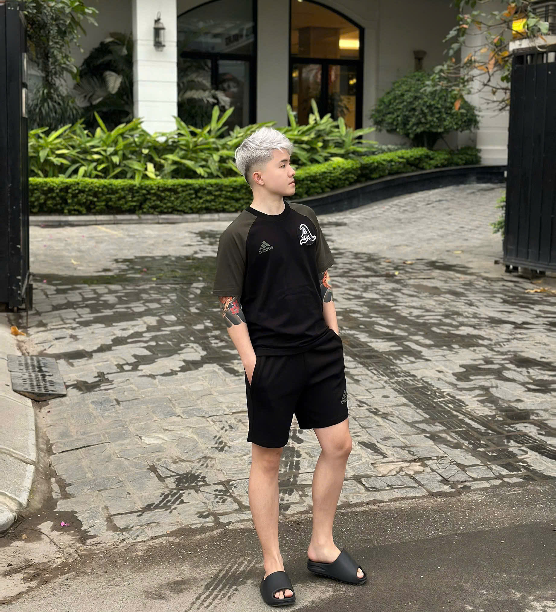 Set bộ thể thao hè Adidas Alpha logo thêu ngực chữ A Like Auth S-XL MK