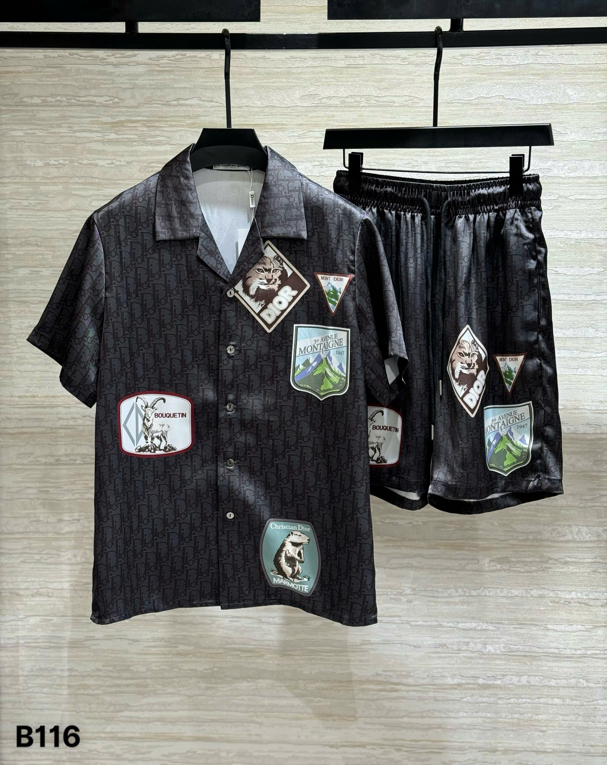 Set bộ lụa hè Dior CD họa tiết Obique full nhiều tag Like Auth M-XXL DDT