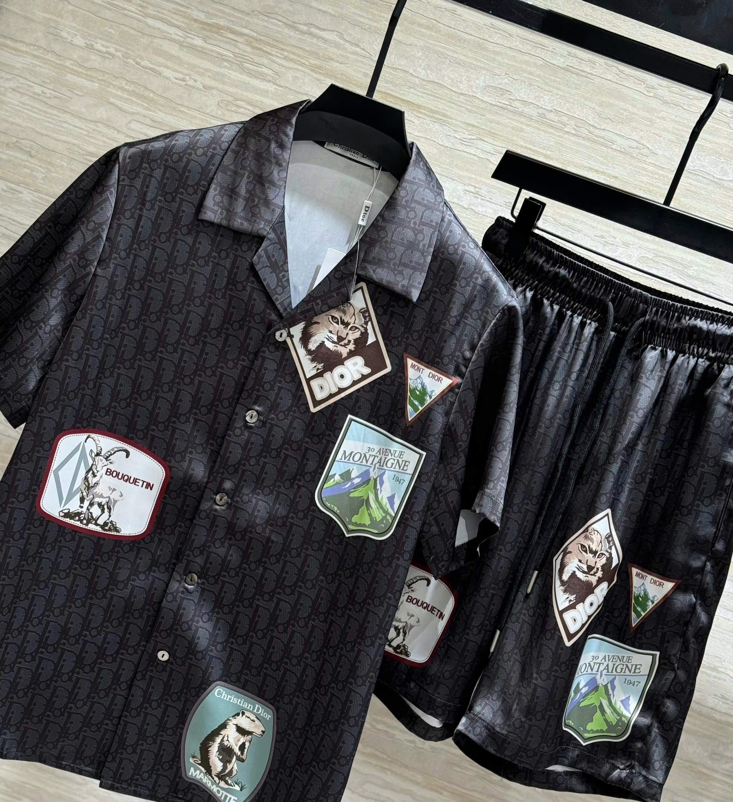 Set bộ lụa hè Dior CD họa tiết Obique full nhiều tag Like Auth M-XXL DDT