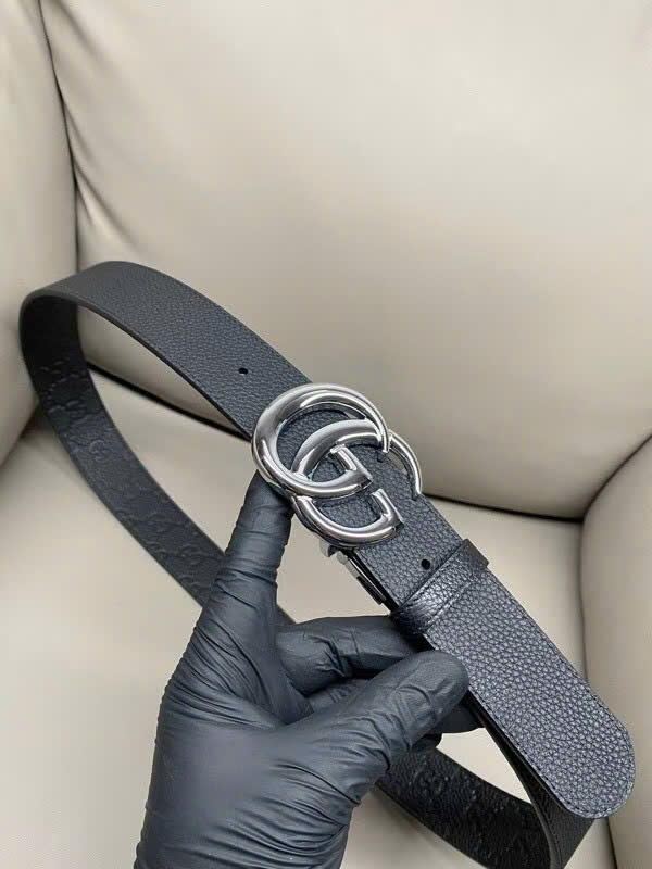 Thắt lưng dây nịt Gucci GC logo mặt kim loại dây khắc vân chìm Like Auth 90-100 MK\Mặt bạc