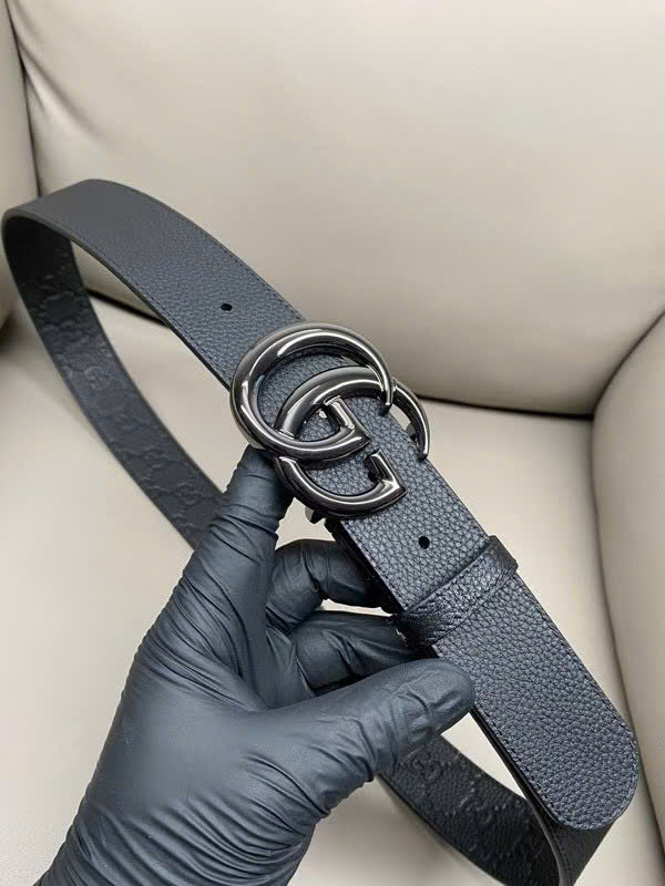 Thắt lưng dây nịt Gucci GC logo mặt kim loại dây khắc vân chìm Like Auth 90-100 MK\Mặt đen