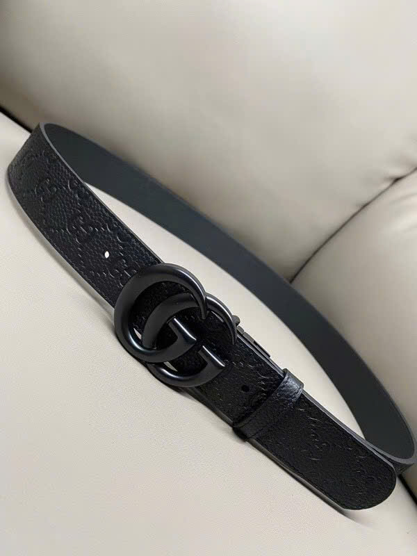 Thắt lưng dây nịt Gucci GC logo mặt kim loại dây khắc vân chìm Like Auth 90-100 MK\Mặt đen