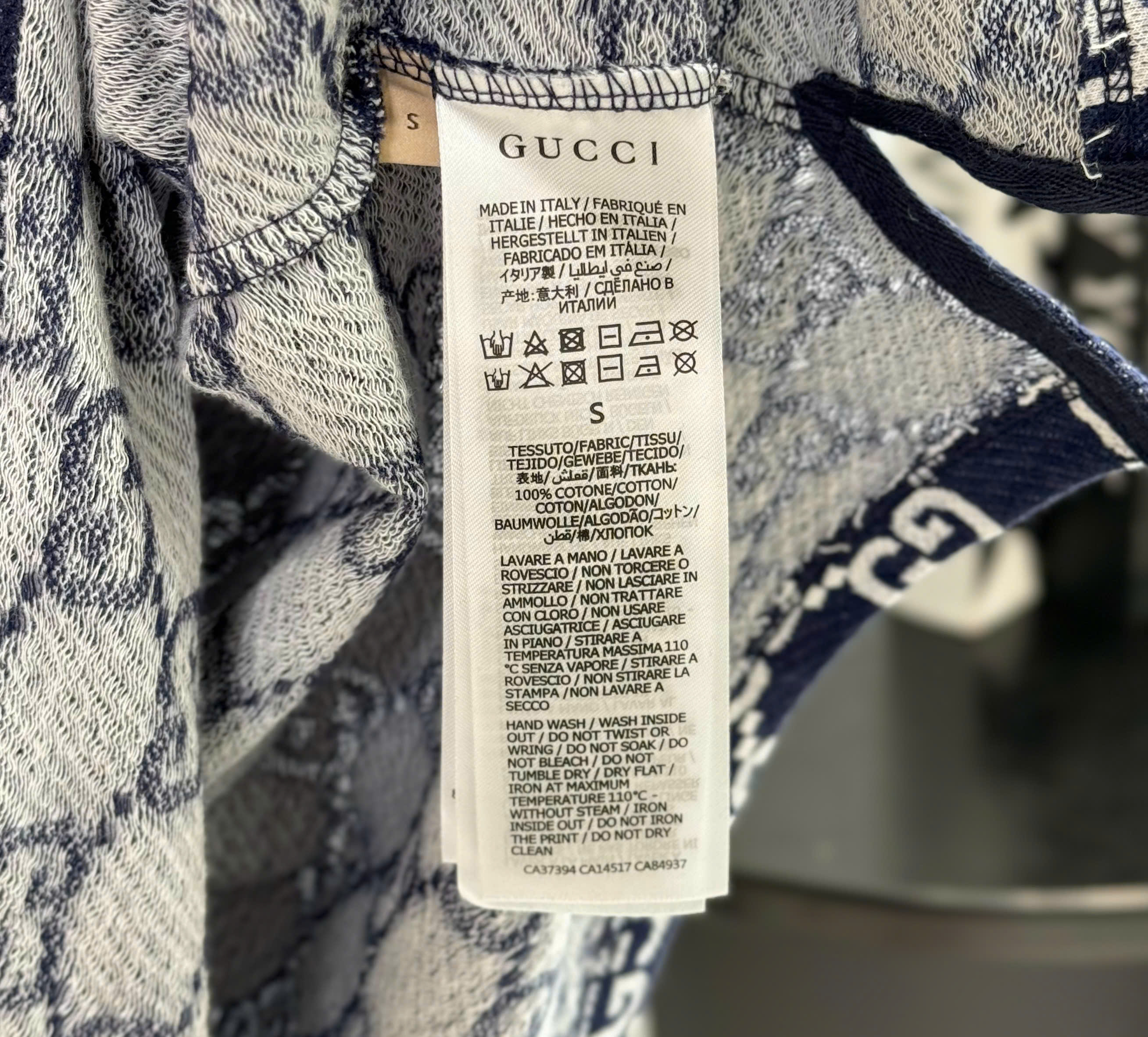 Áo polo Gucci GC Xanh Than logo dệt chữ Trắng Like Auth S-XL DDT