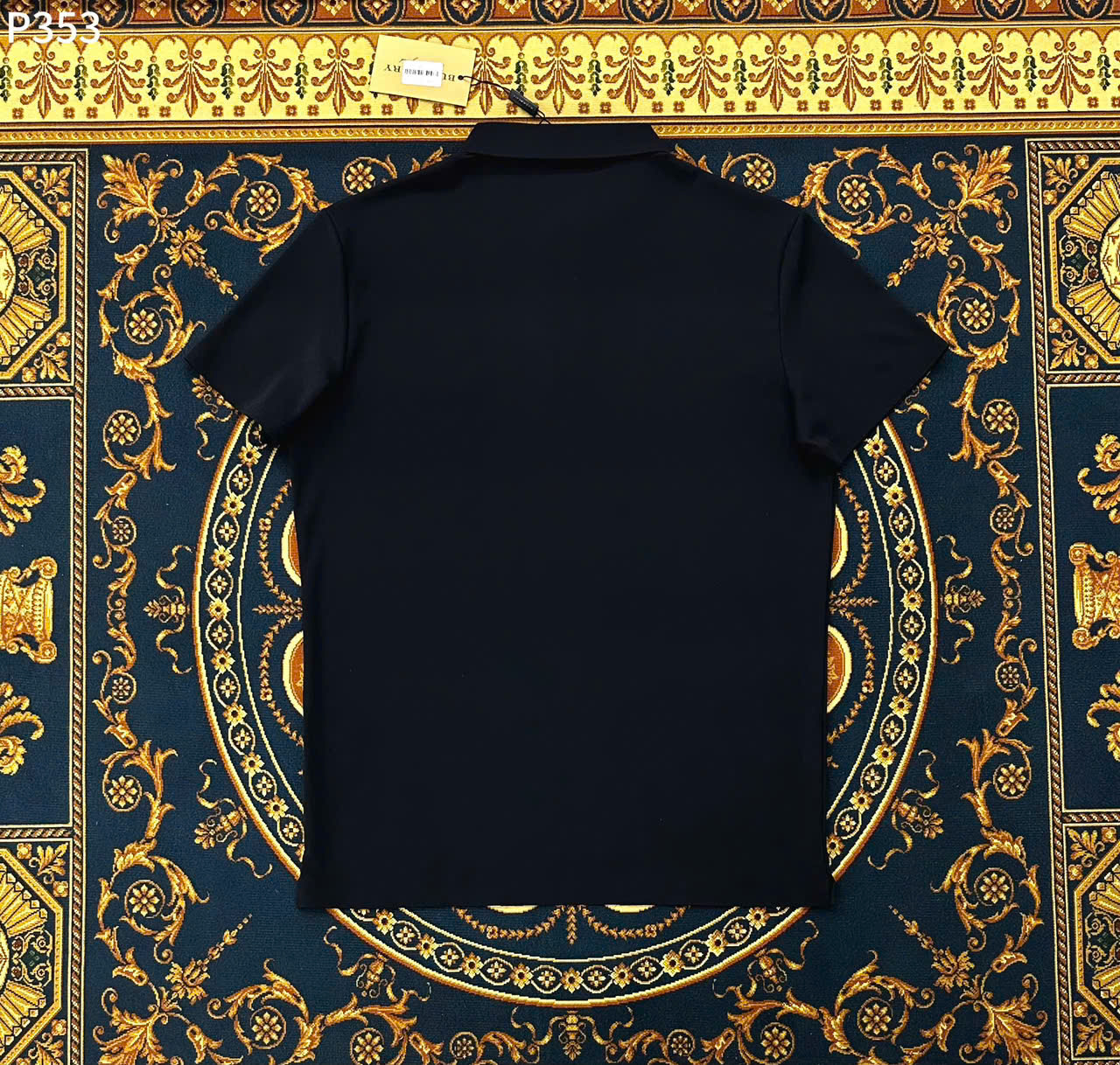 Áo polo Burberry BBR basic vải lanh logo thêu ngựa bay ngực Like Auth M-XXL LK\Đen