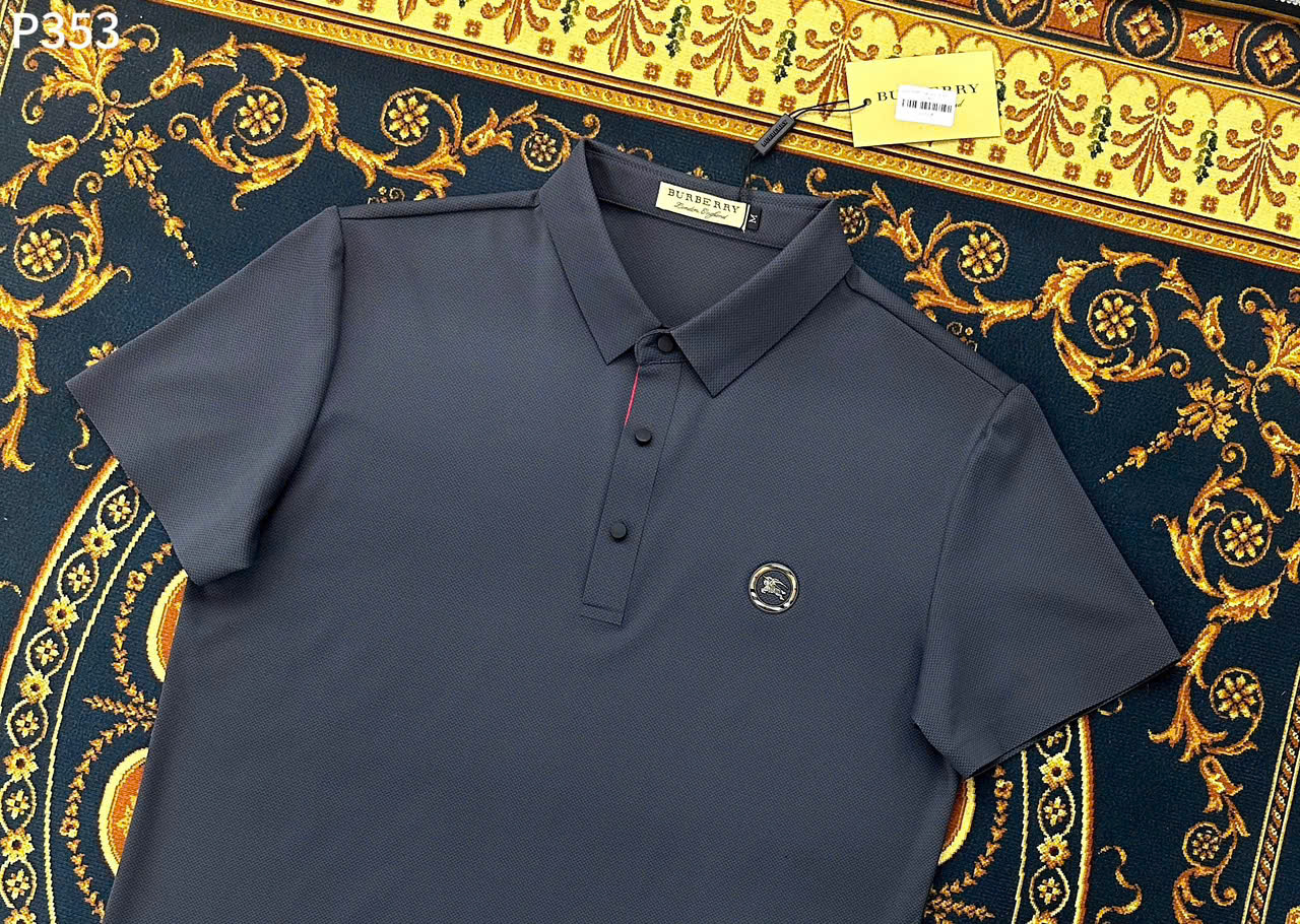 Áo polo Burberry BBR basic vải lanh logo thêu ngựa bay ngực Like Auth M-XXL LK\xanh than