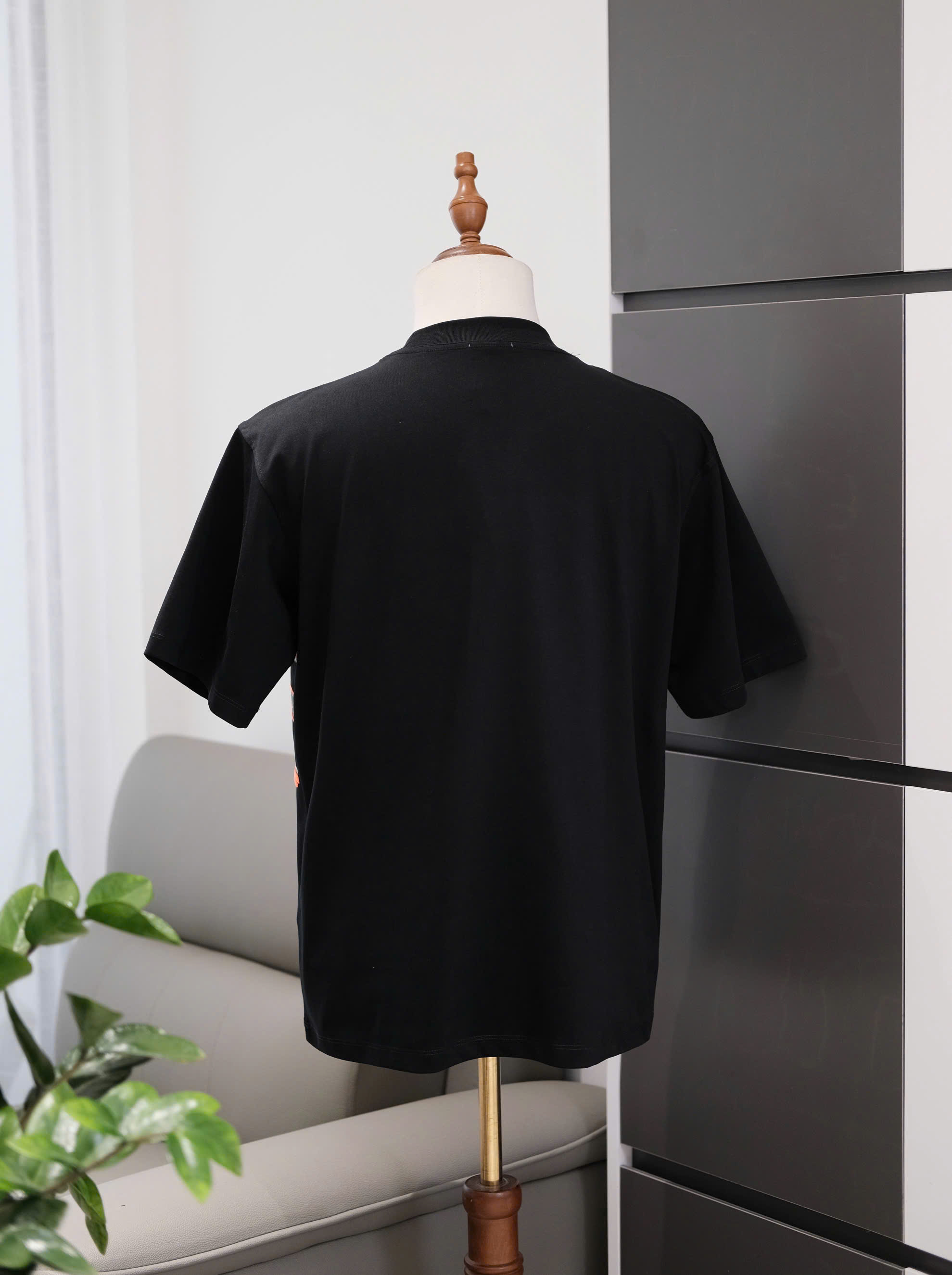 Áo phông T shirt Burberry BBR Kỵ Sỹ Ngựa Bay tag wash sườn thổ cẩm Like Auth S-L DDT\Đen