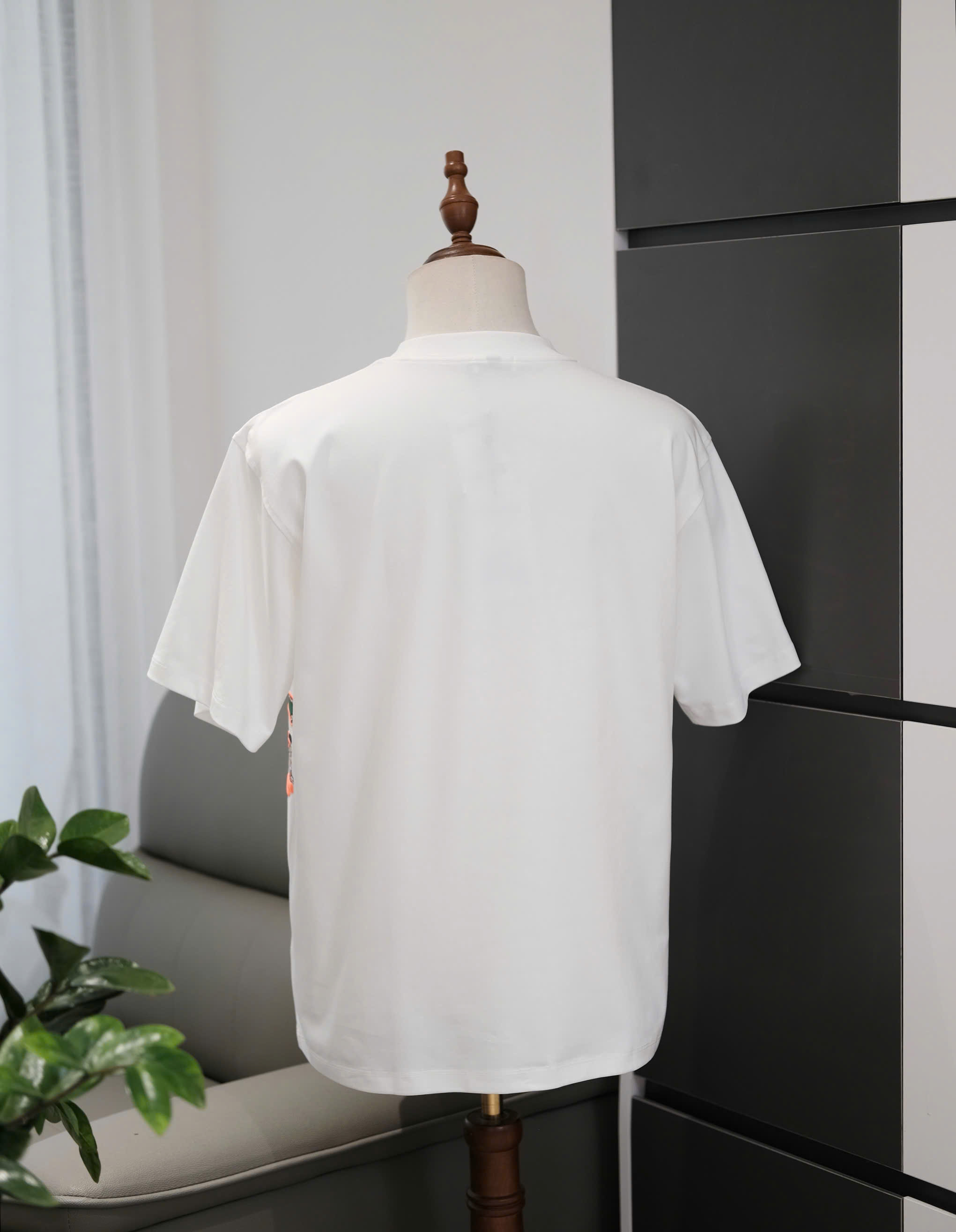 Áo phông T shirt Burberry BBR Kỵ Sỹ Ngựa Bay tag wash sườn thổ cẩm Like Auth S-L DDT\Trắng