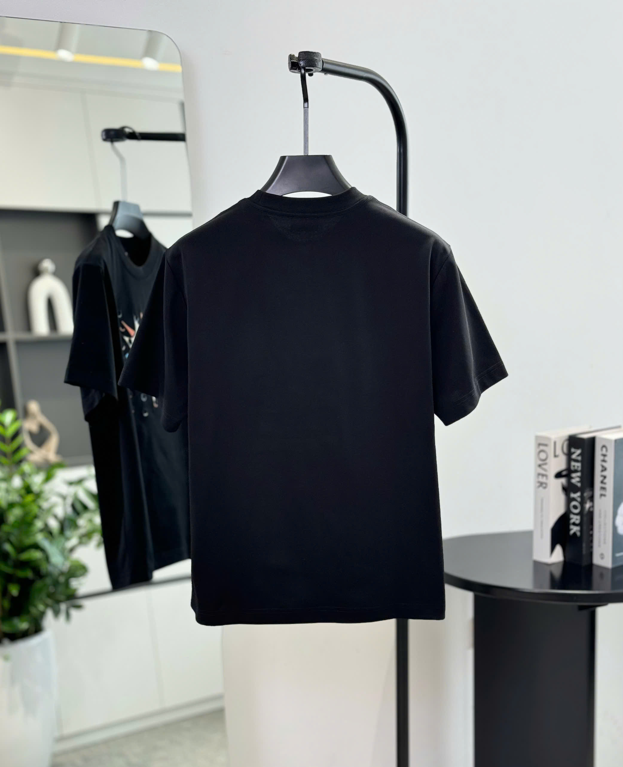 Áo phông T shirt Fendi FD logo thêu wash ngực Like Auth S-L DDT\Đen