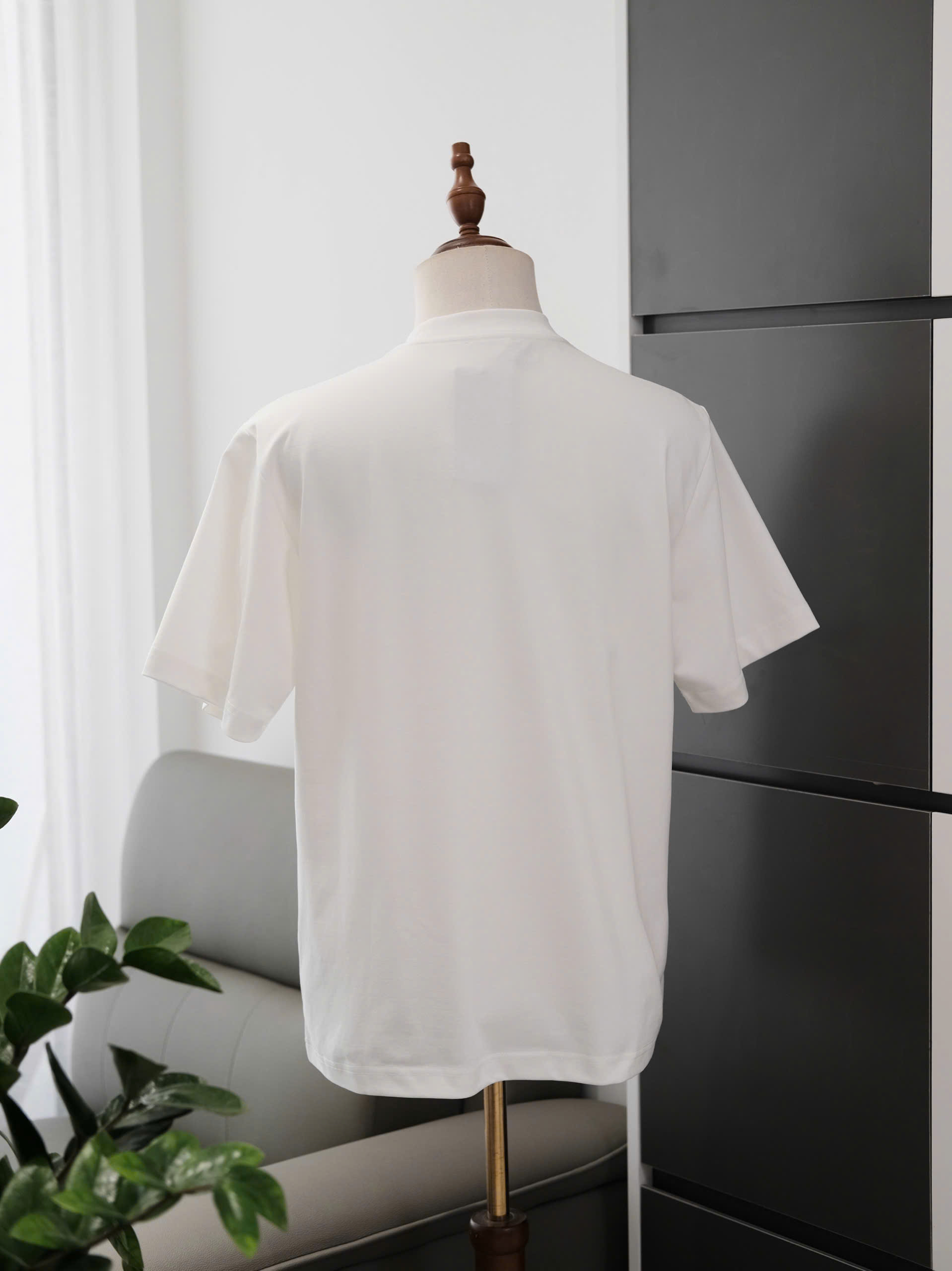 Áo phông T shirt Fendi FD logo thêu wash ngực Like Auth S-L DDT\Trắng