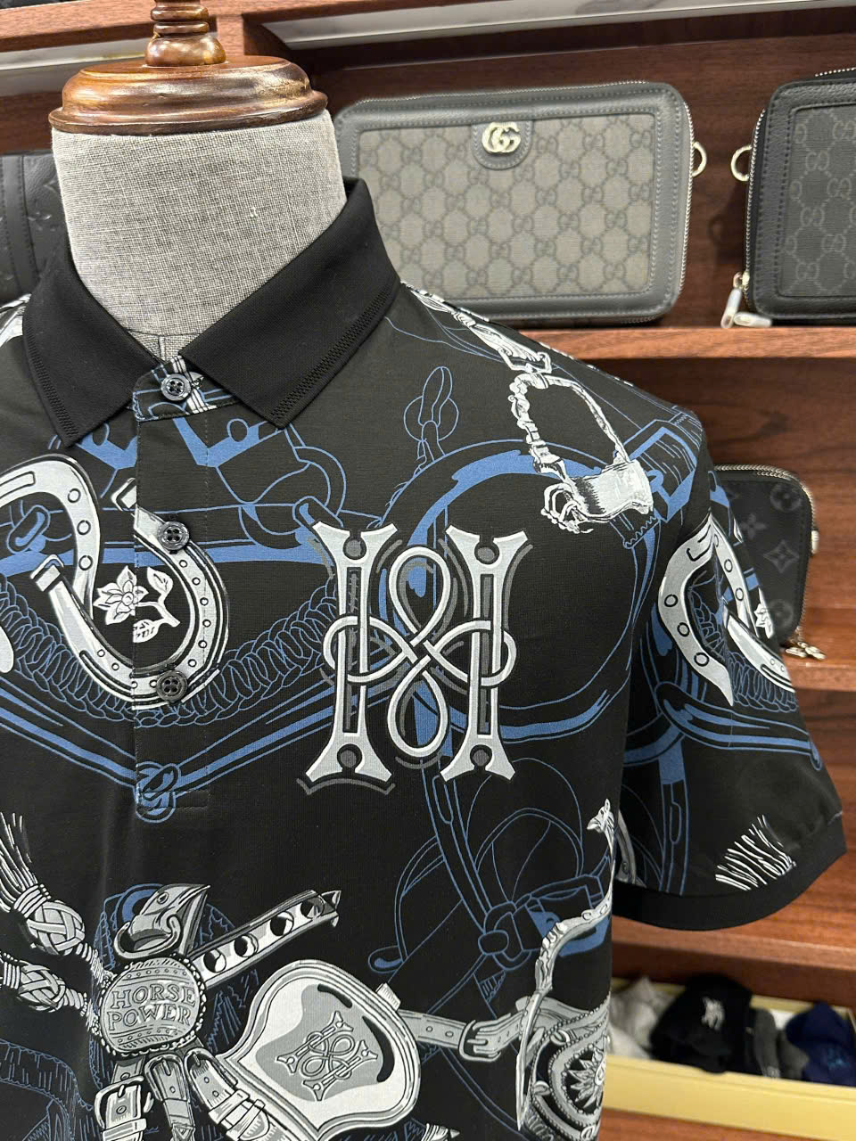 Áo phông T shirt Hermes HM họa tiết còng xích Like Auth 48-54 LK