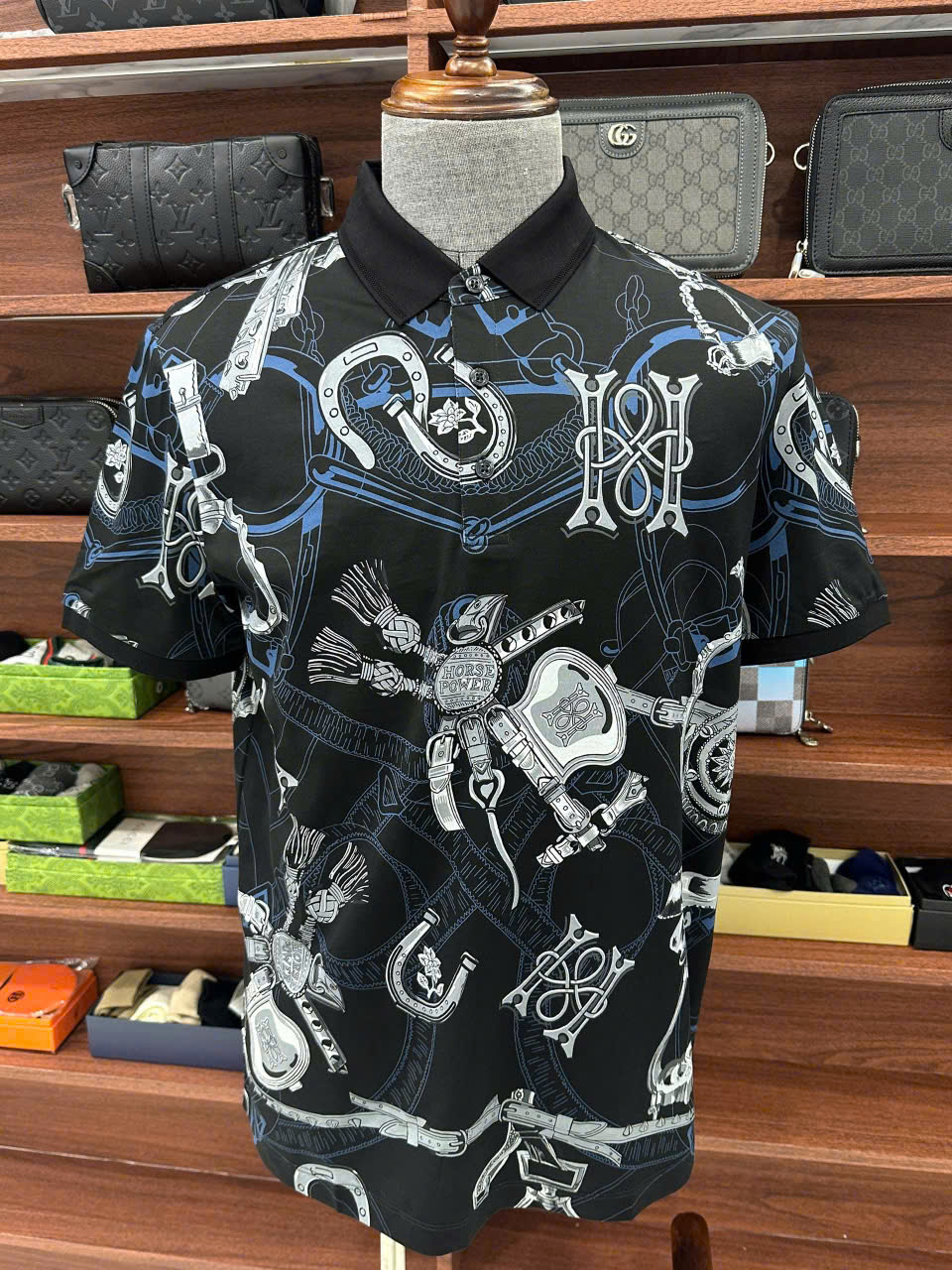 Áo phông T shirt Hermes HM họa tiết còng xích Like Auth 48-54 LK