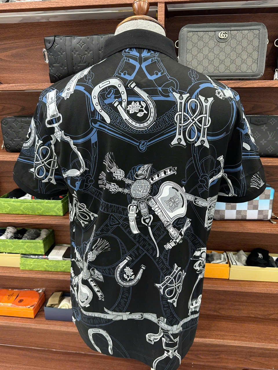 Áo phông T shirt Hermes HM họa tiết còng xích Like Auth 48-54 LK