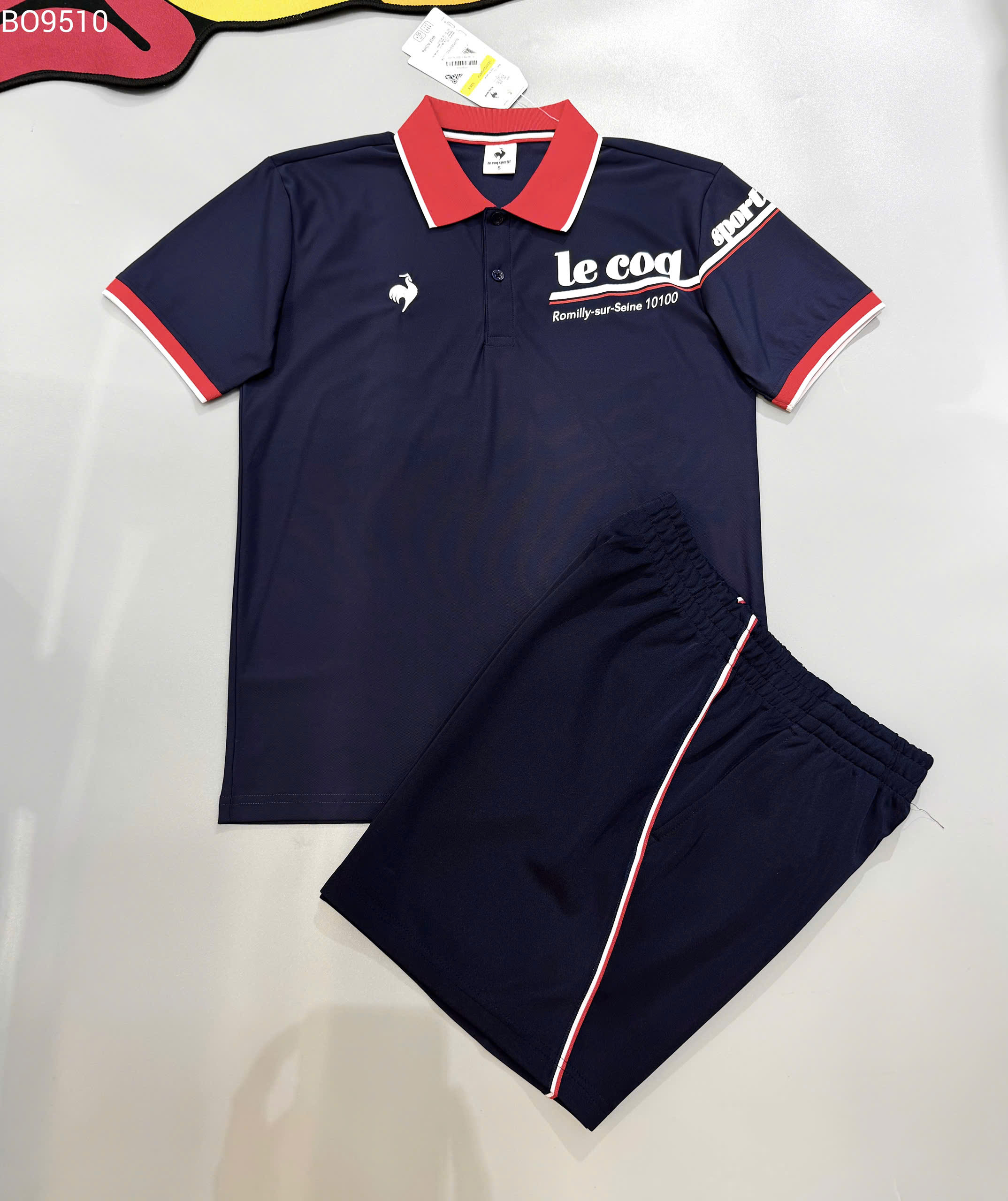 Set bộ thể thao Lecoq Sportif Xanh than phổi cổ Nâu logo ngực Like Auth S-XL MK