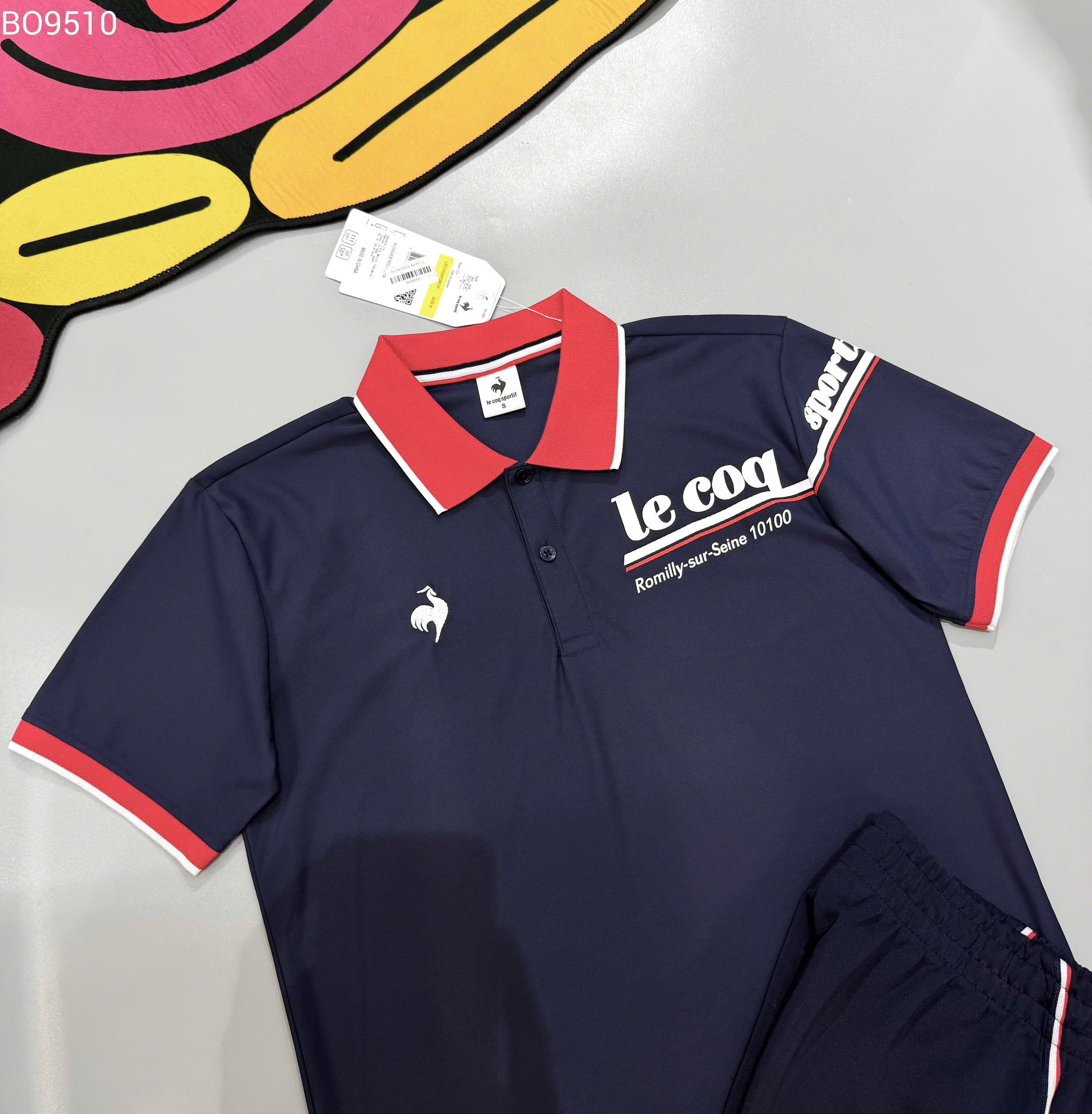 Set bộ thể thao Lecoq Sportif Xanh than phổi cổ Nâu logo ngực Like Auth S-XL MK