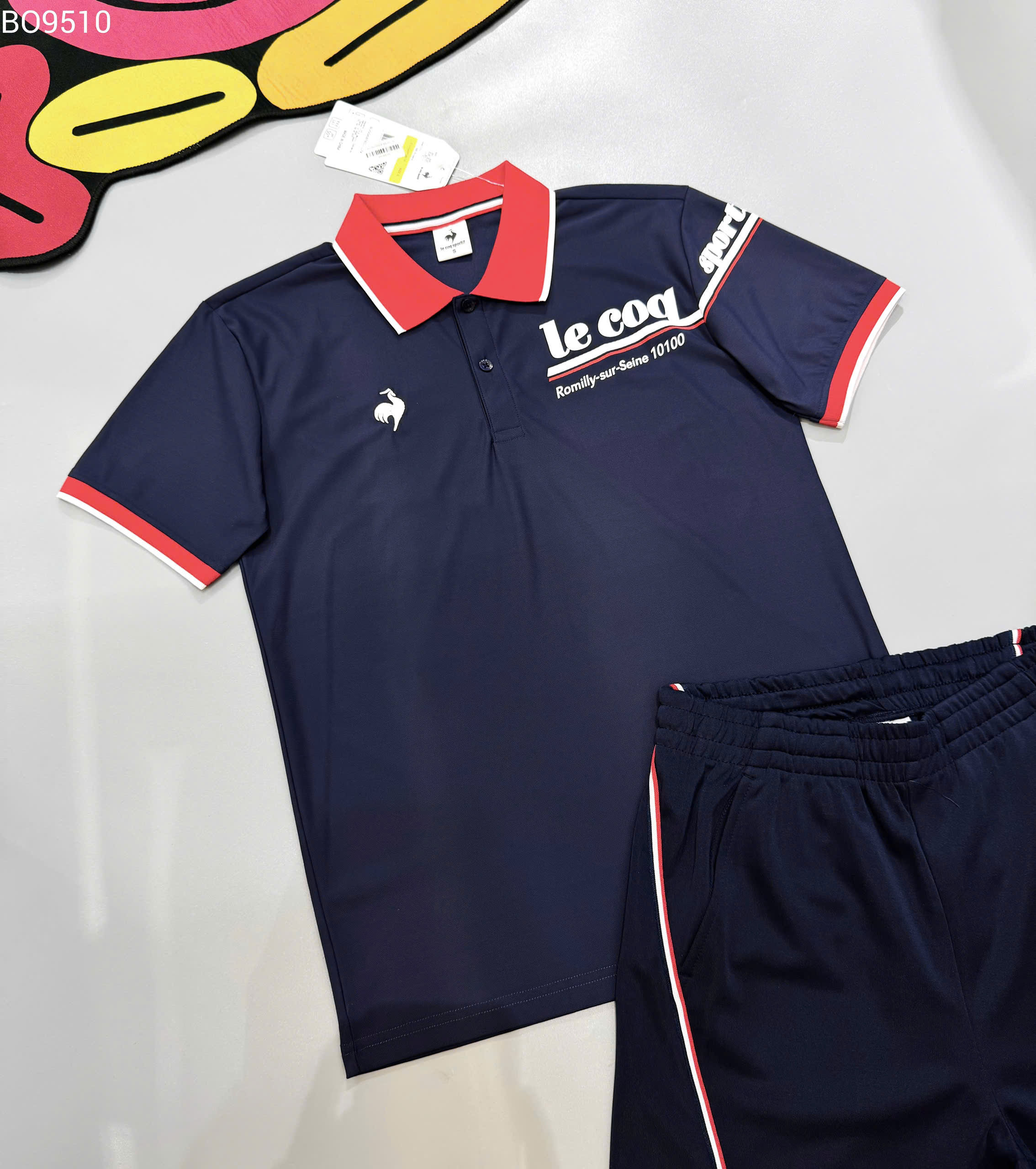 Set bộ thể thao Lecoq Sportif Xanh than phổi cổ Nâu logo ngực Like Auth S-XL MK