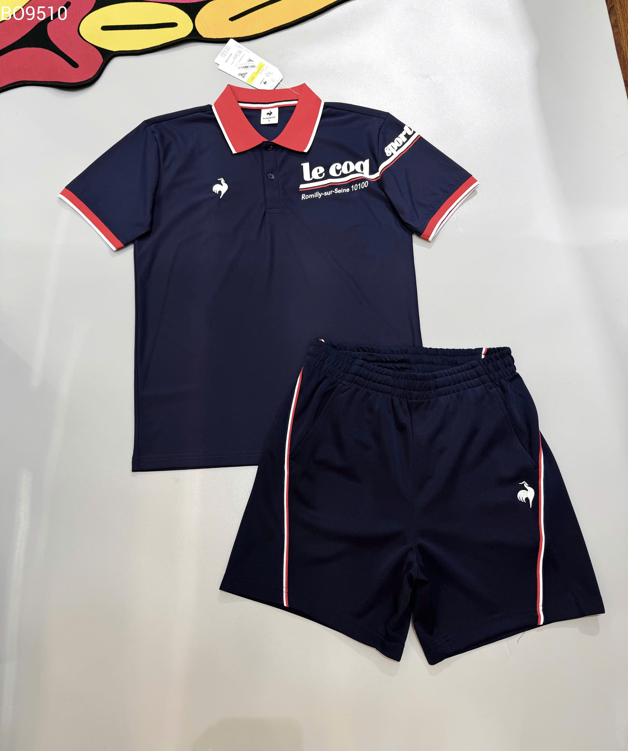 Set bộ thể thao Lecoq Sportif Xanh than phổi cổ Nâu logo ngực Like Auth S-XL MK