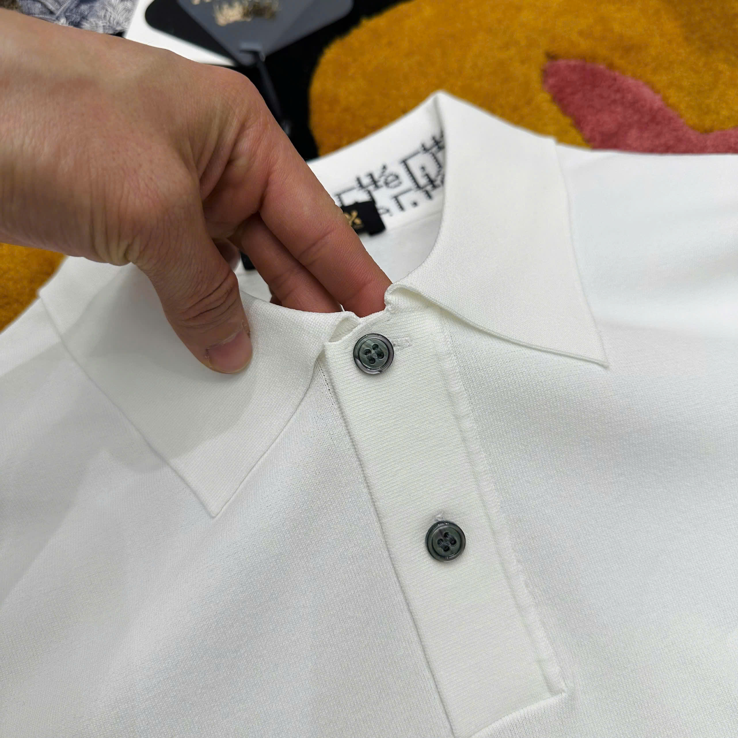 Áo polo Dior CD logo thêu ngực check viền tay cổ Like Auth 48-52 MK