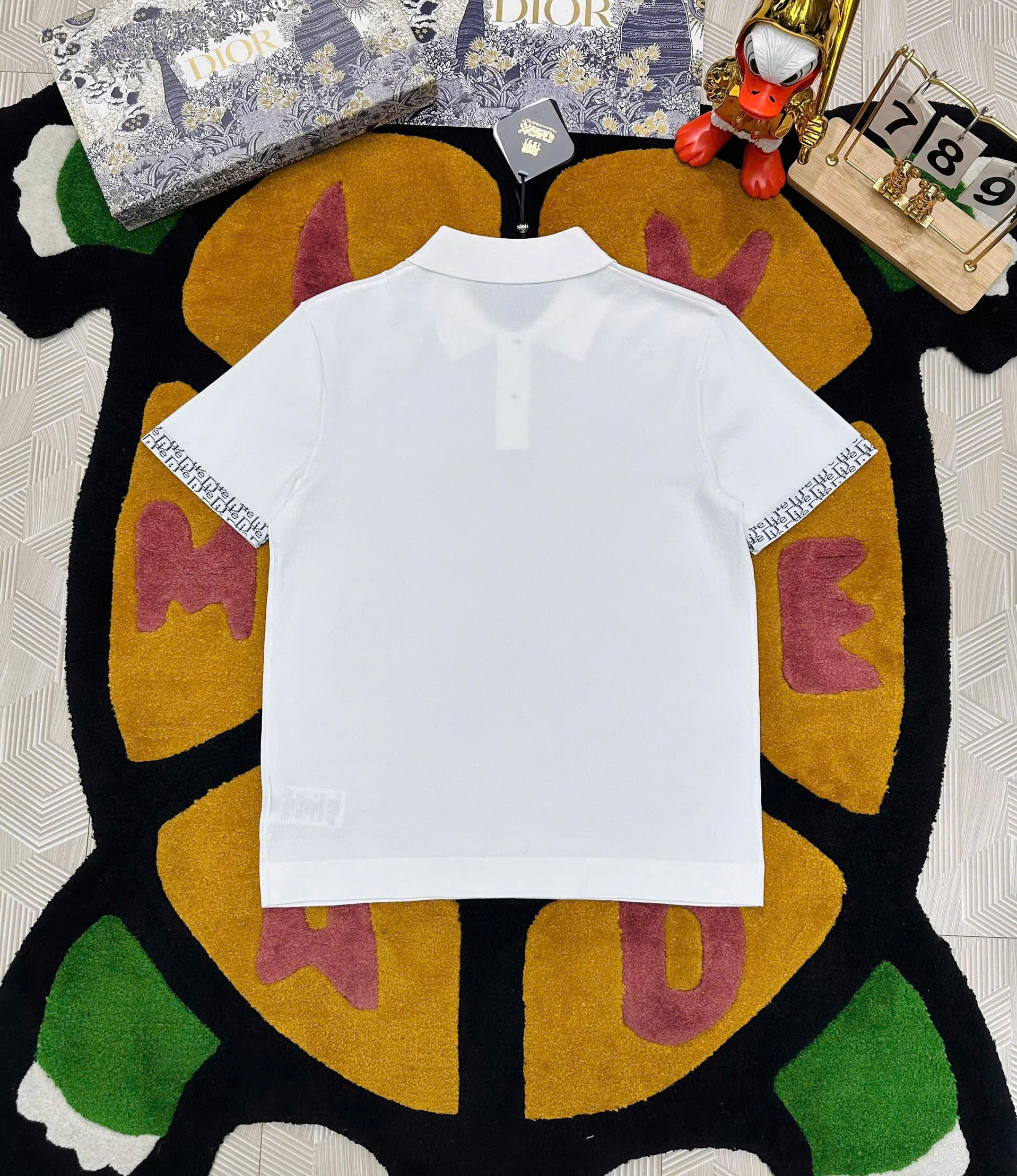 Áo polo Dior CD logo thêu ngực check viền tay cổ Like Auth 48-52 MK