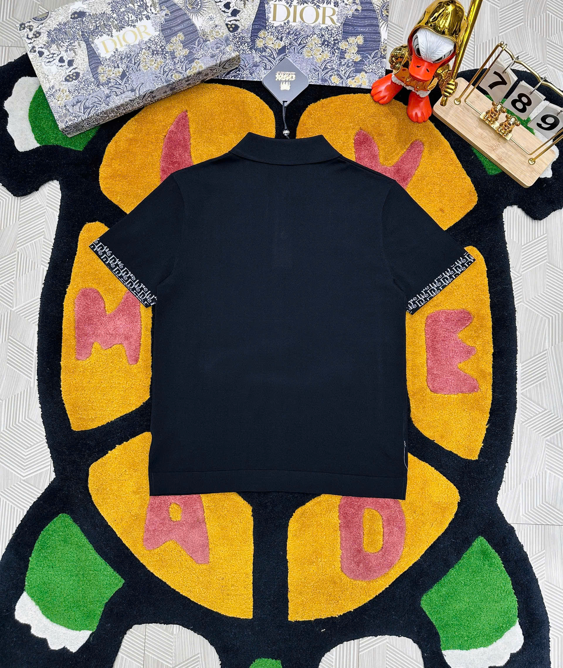 Áo polo Dior CD logo thêu ngực check viền tay cổ Like Auth 48-52 MK