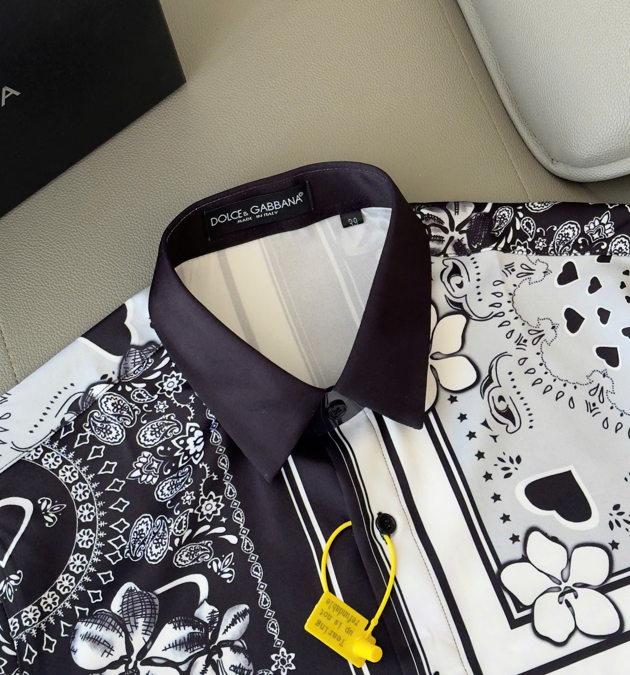 Áo sơ mi Dolce Gabbana DG họa tiết đối xứng hoa lá Like Auth 38-41 DDT