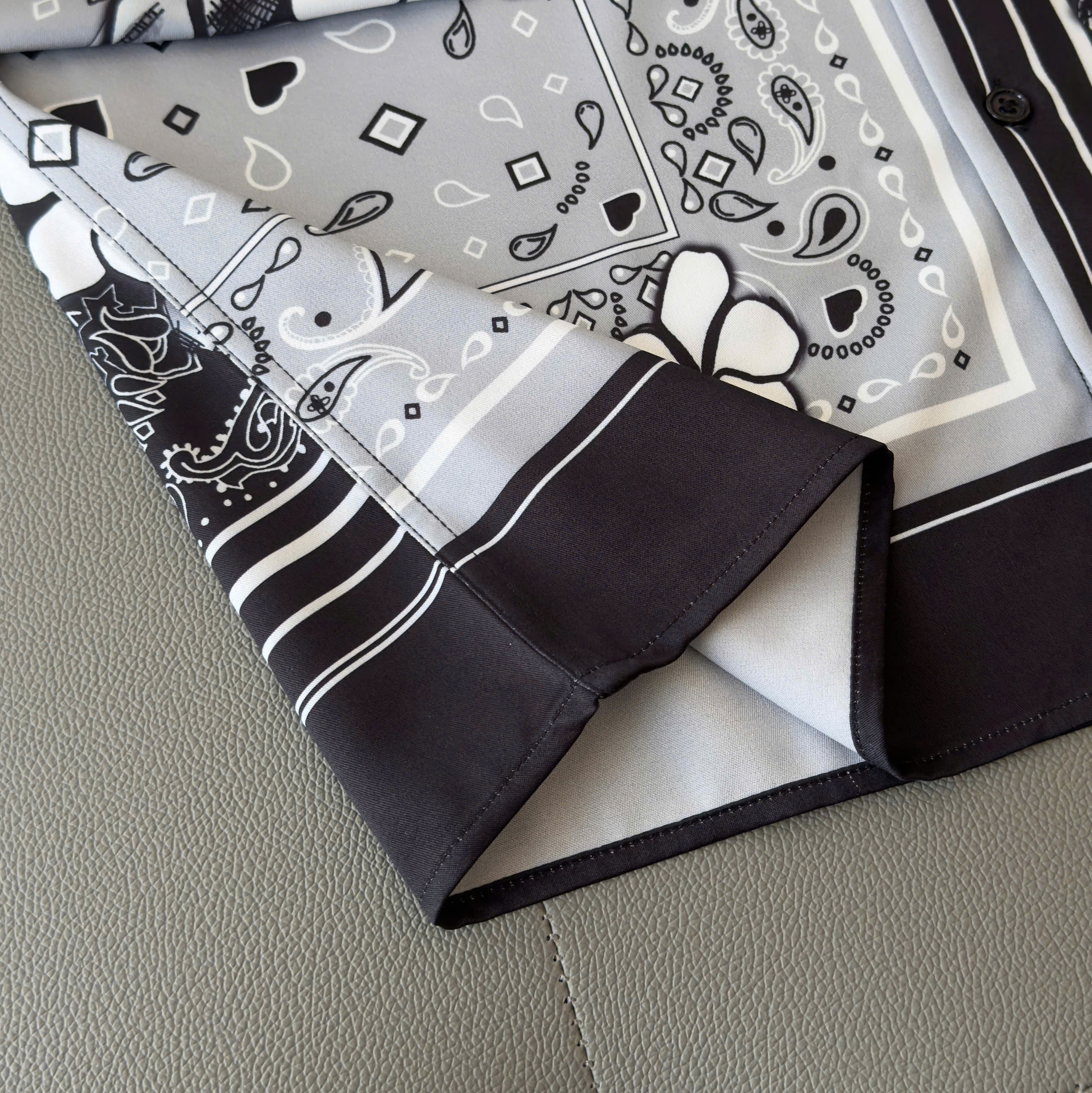 Áo sơ mi Dolce Gabbana DG họa tiết đối xứng hoa lá Like Auth 38-41 DDT