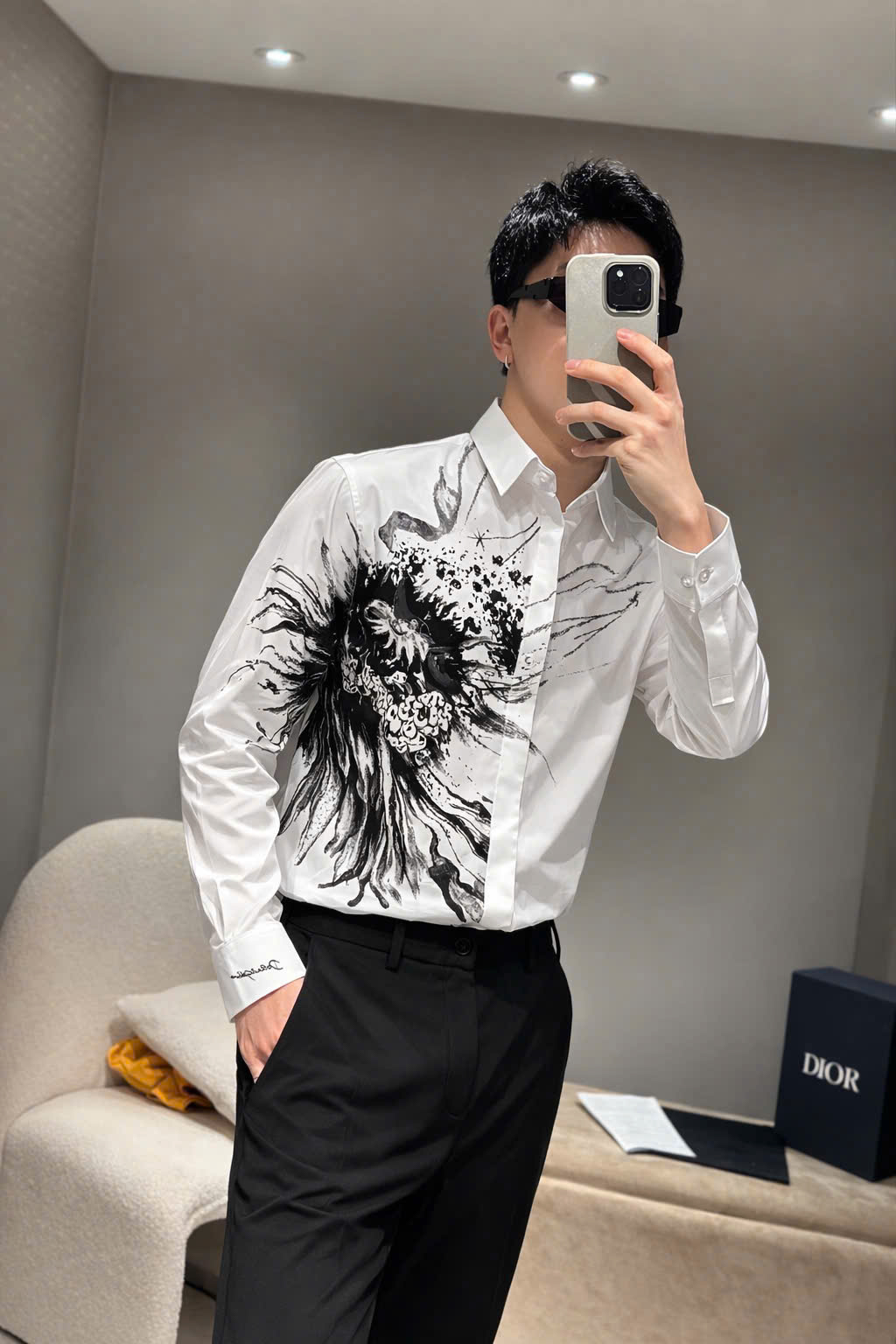 Áo sơ mi Dolce Gabbana DG tiết khăn loang Like Auth 44-50 MK CD