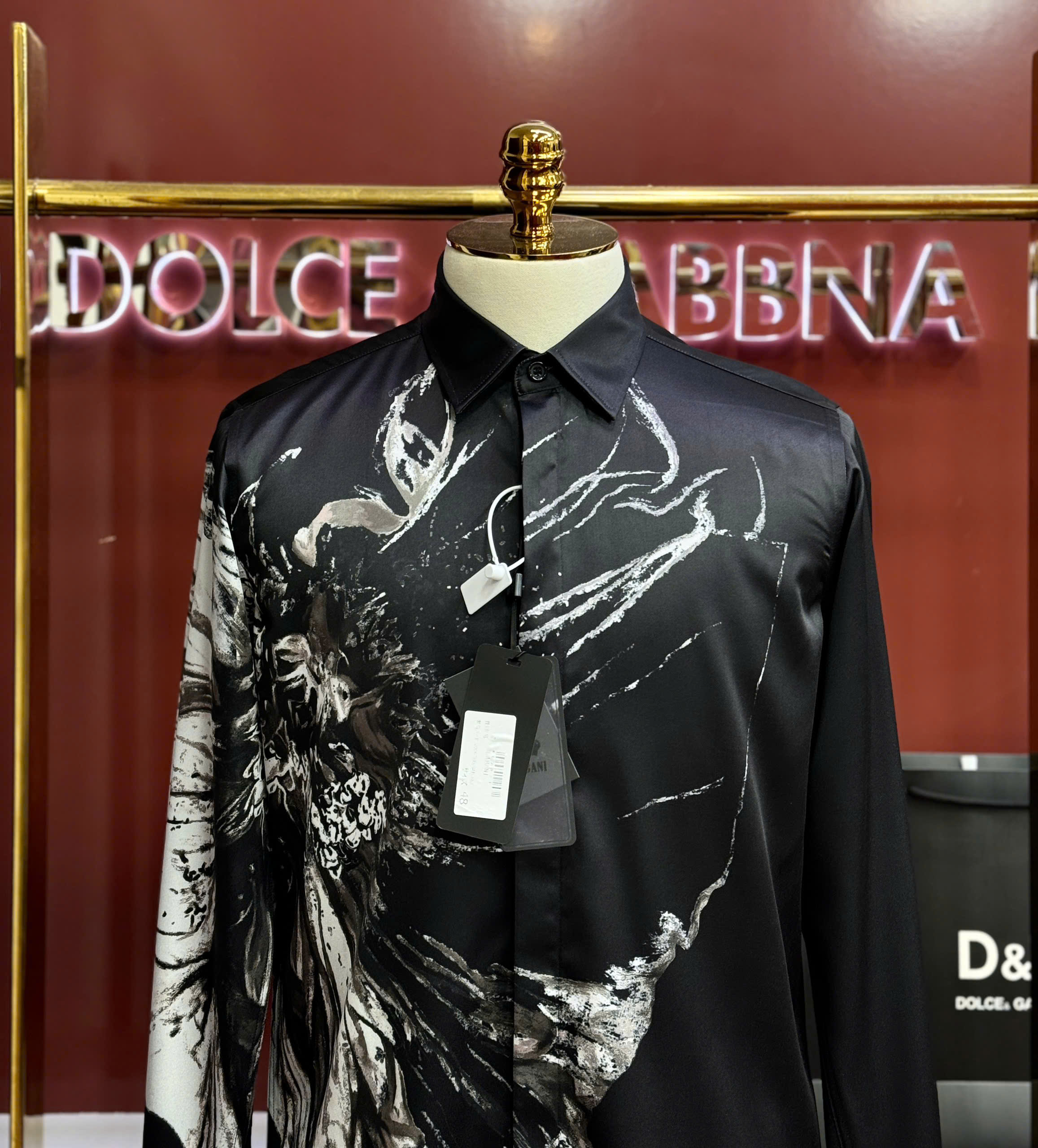 Áo sơ mi Dolce Gabbana DG tiết khăn loang Like Auth 44-50 MK CD