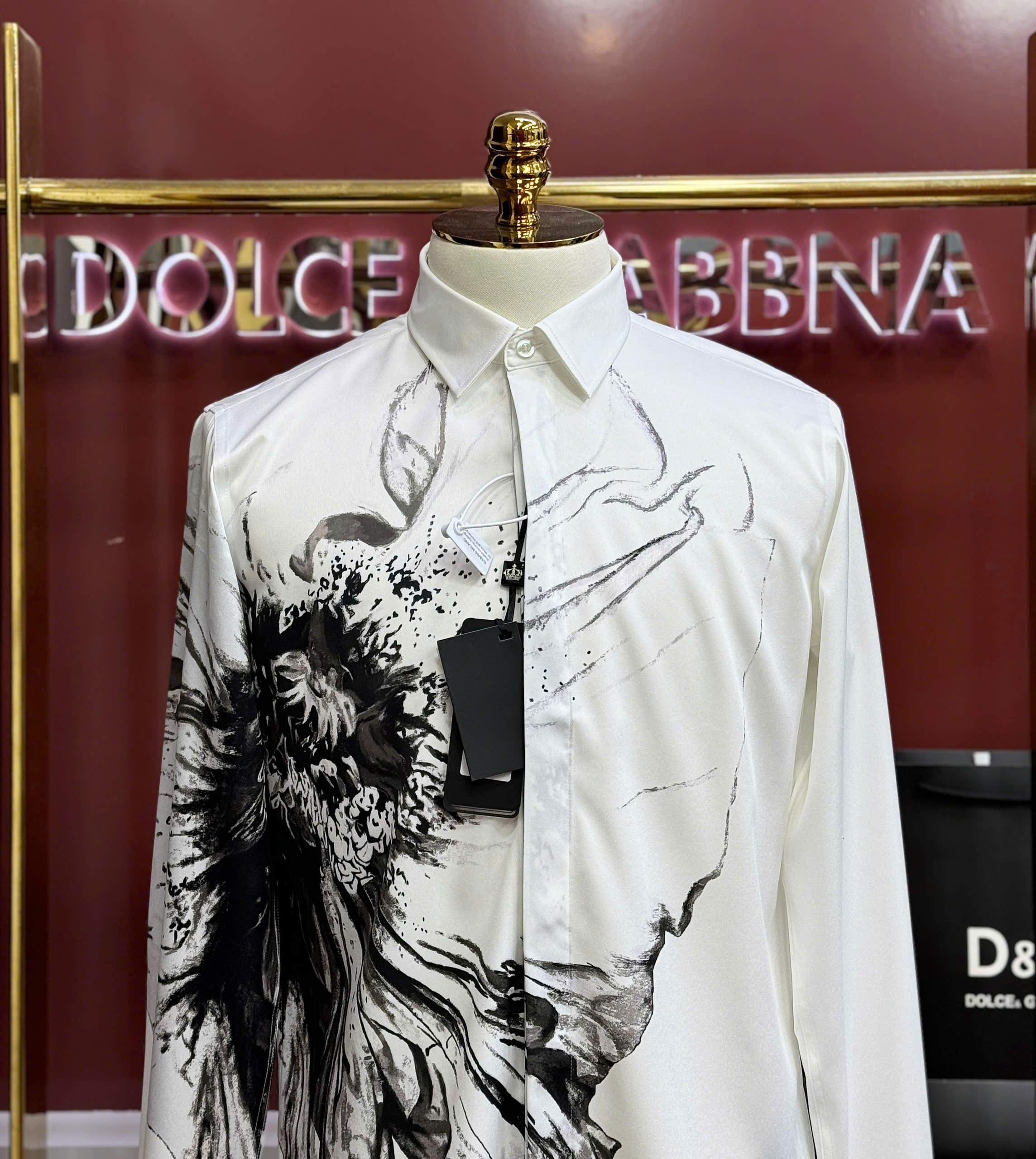 Áo sơ mi Dolce Gabbana DG tiết khăn loang Like Auth 44-50 MK CD