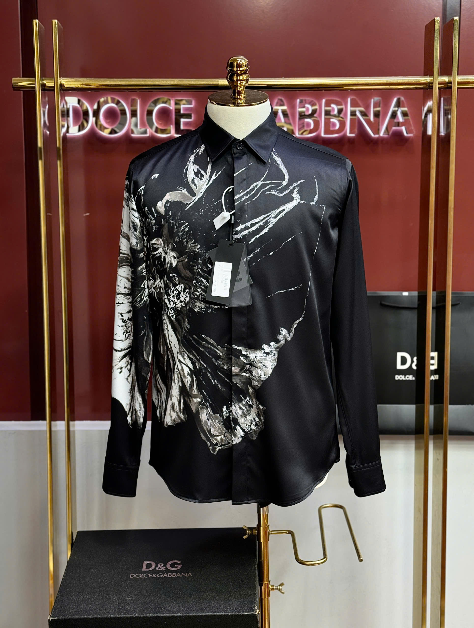 Áo sơ mi Dolce Gabbana DG tiết khăn loang Like Auth 44-50 MK CD