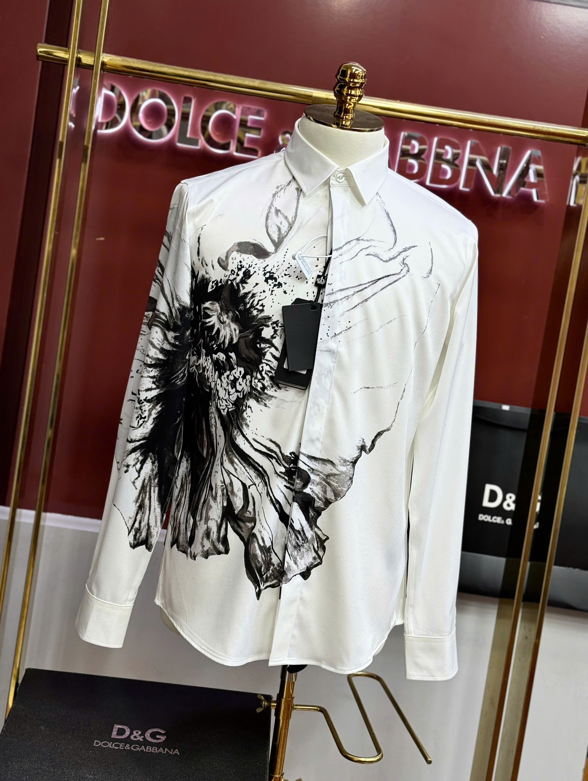 Áo sơ mi Dolce Gabbana DG tiết khăn loang Like Auth 44-50 MK CD