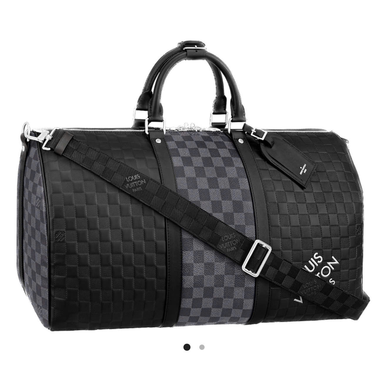 Túi trống du lịch Louis Vuitton LV Keepall Bandoulière Black Graphite Damier Caro 50 bản 1-1 on web PLD