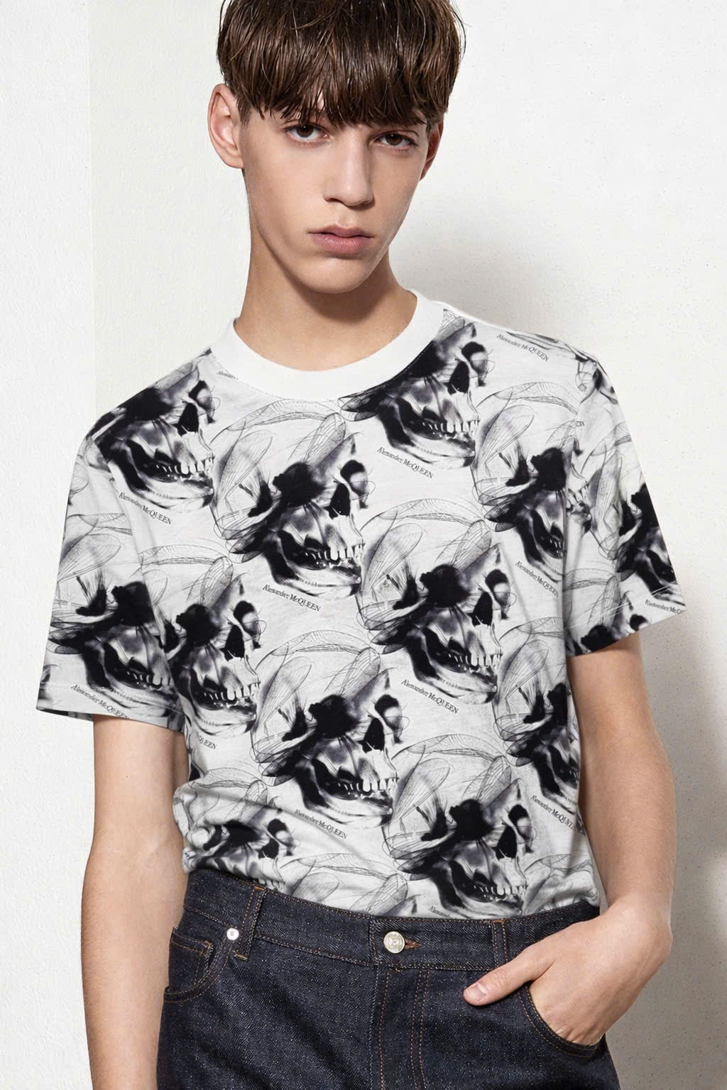 Áo phông T shirt Mcqueen MCQ họa tiết Đầu Lâu và Chuồn Chuồn Like Auth 44-50 CD