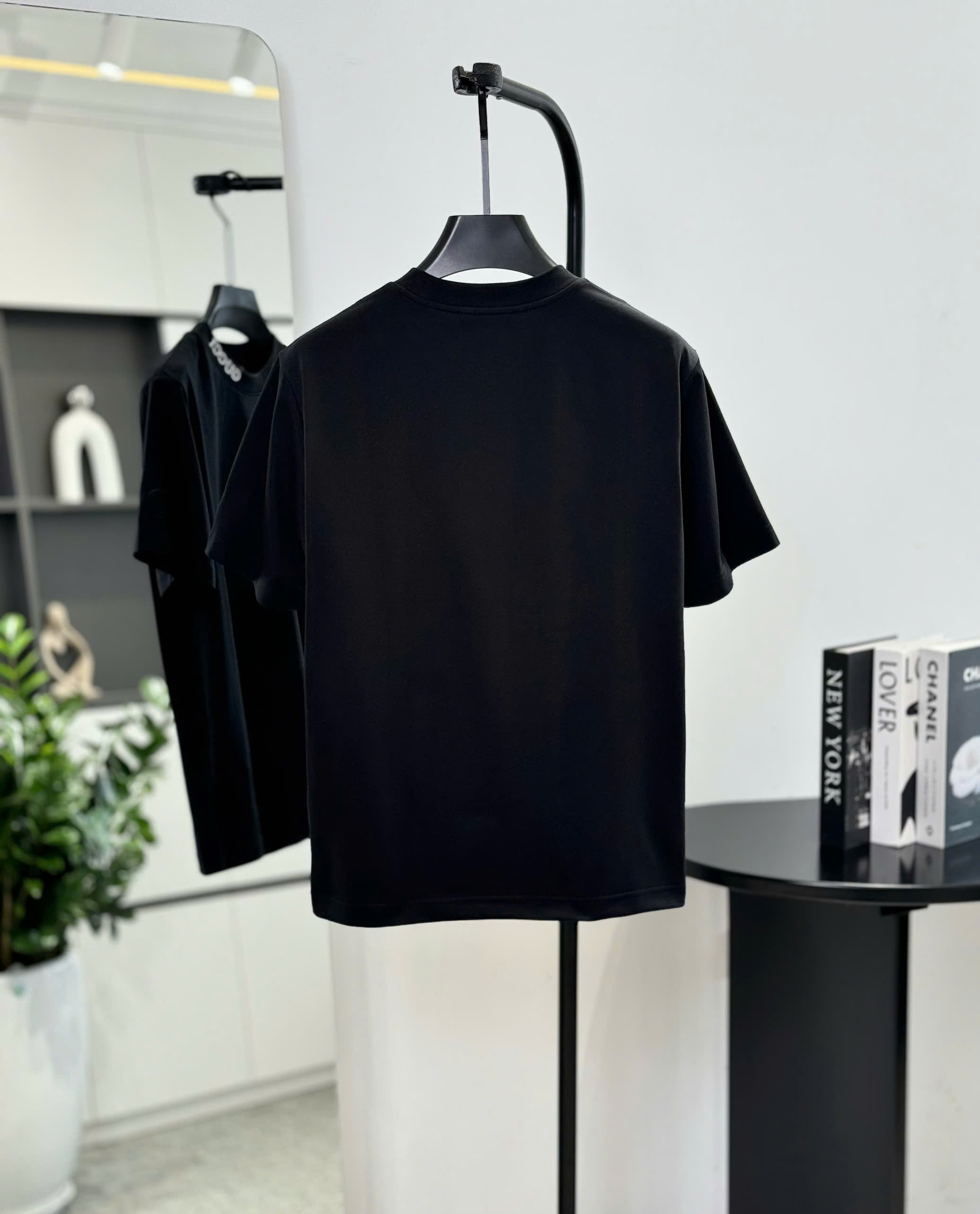 Áo phông T shirt Gucci GC logo thêu check cổ tag tay Like Auth S-L DDT\Đen