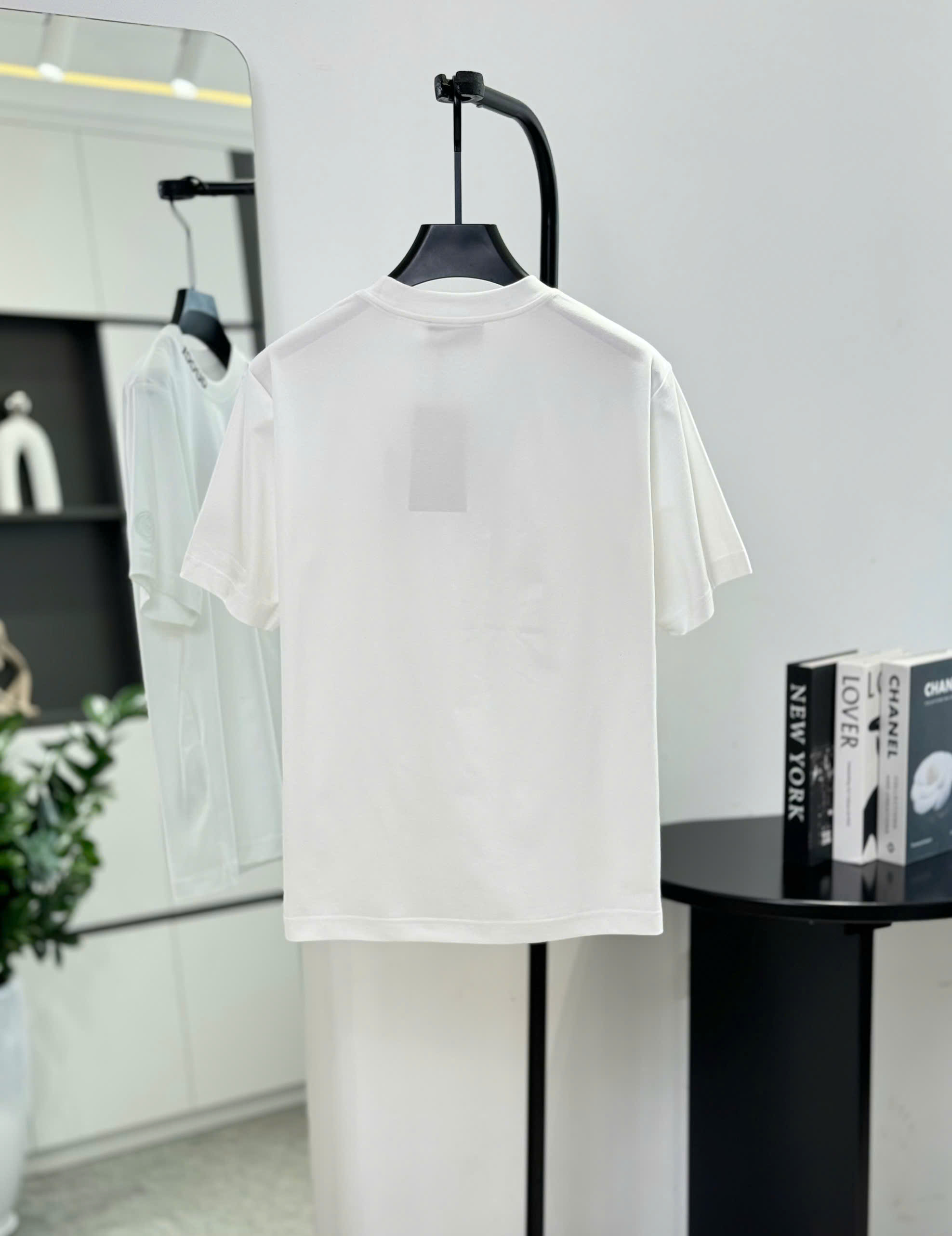 Áo phông T shirt Gucci GC logo thêu check cổ tag tay Like Auth S-L DDT/trắng