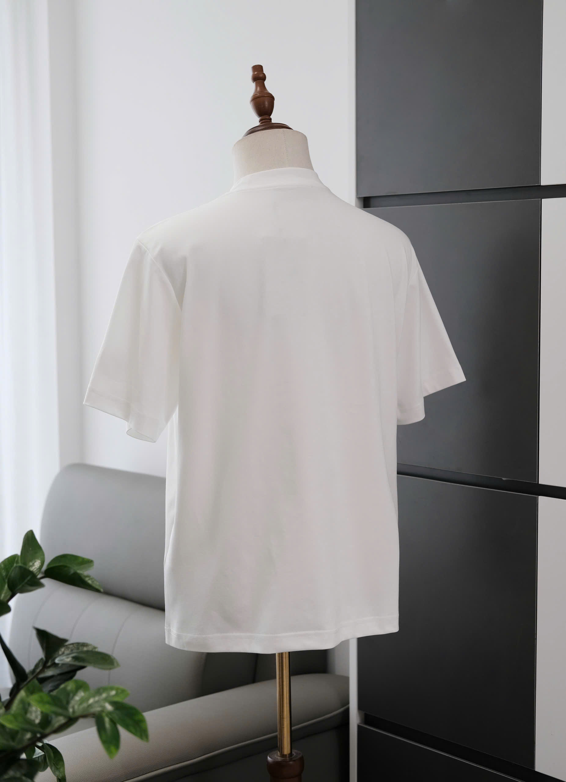 Áo phông T shirt Gucci GC logo thêu check cổ tag tay Like Auth S-L DDT/trắng