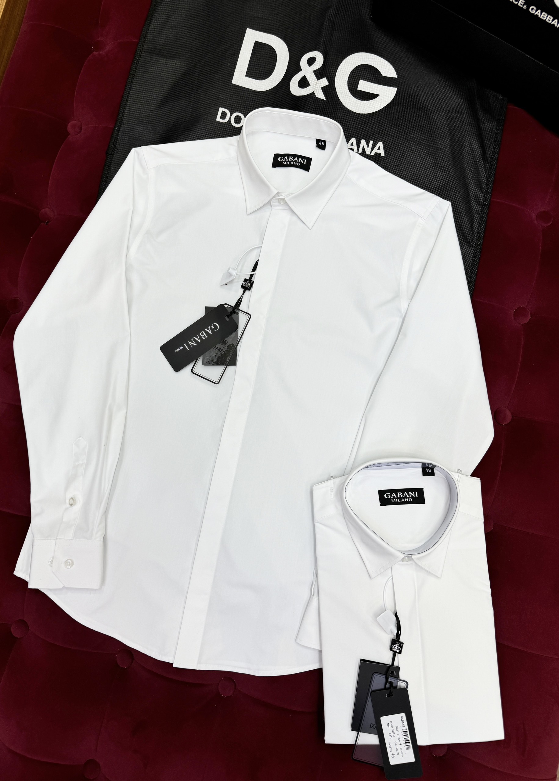 Áo sơ mi trơn Dolce Gabbana DG Trắng Like Auth 44-50 CD