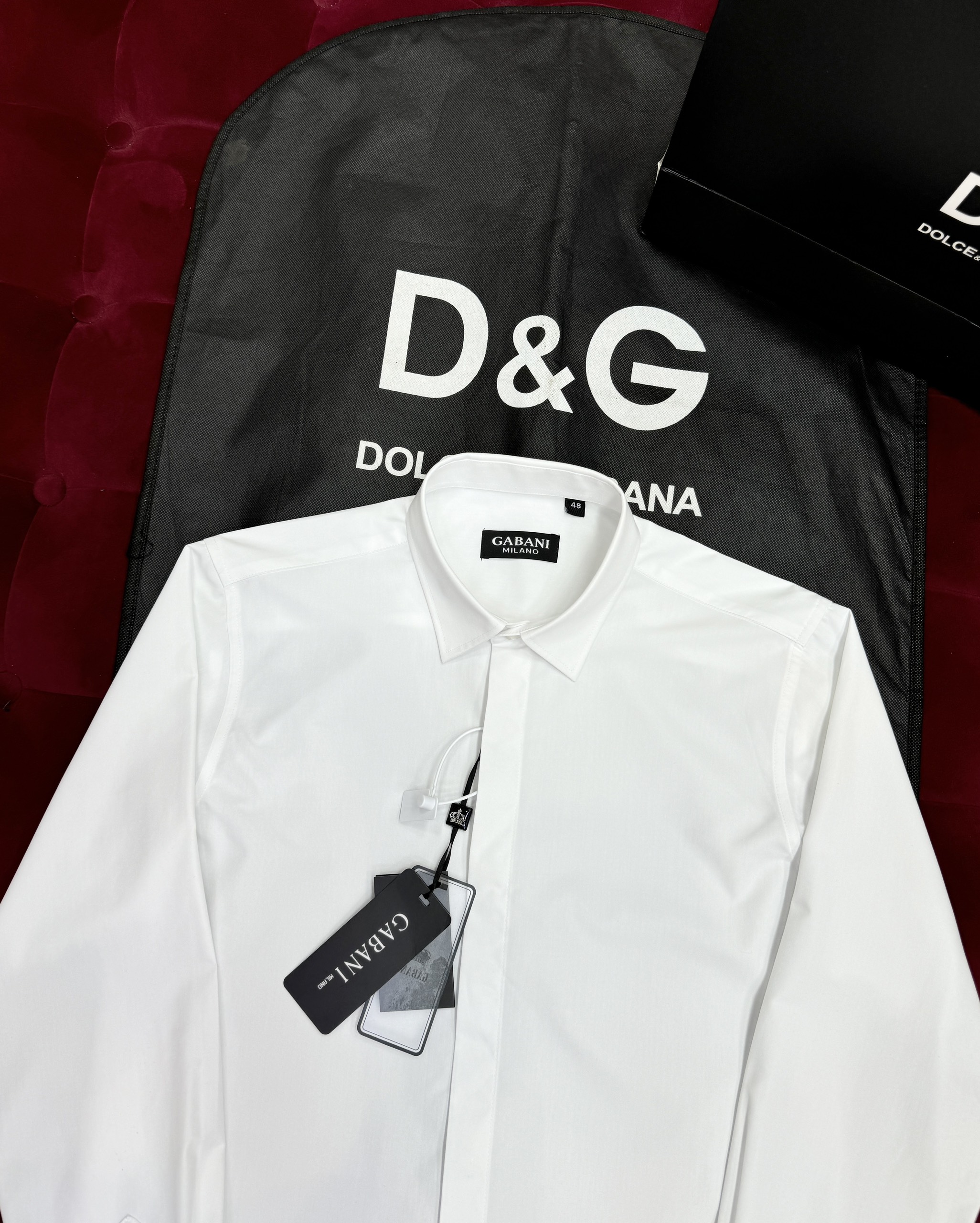 Áo sơ mi trơn Dolce Gabbana DG Trắng Like Auth 44-50 CD