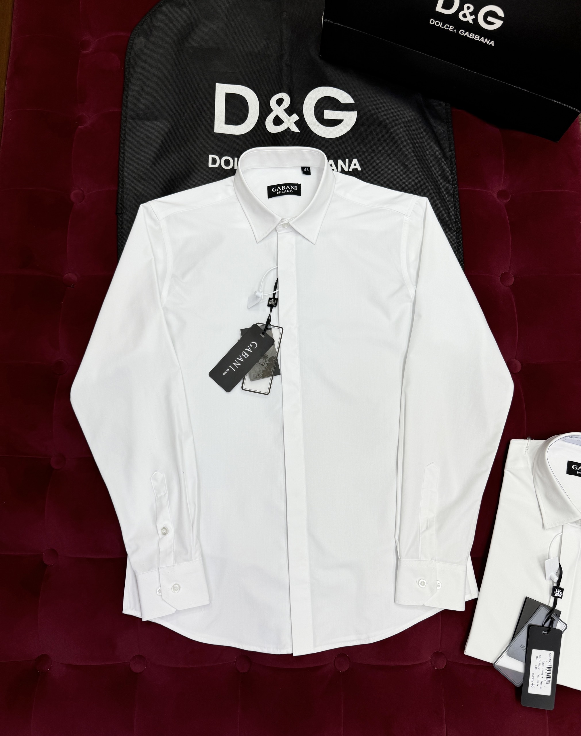 Áo sơ mi trơn Dolce Gabbana DG Trắng Like Auth 44-50 CD