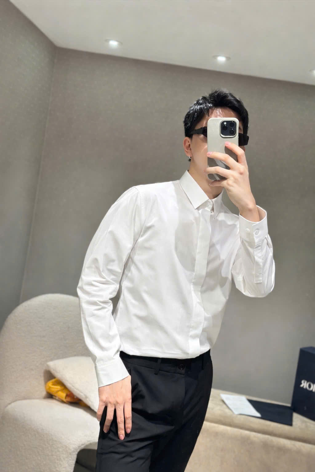 Áo sơ mi trơn Dolce Gabbana DG Trắng Like Auth 44-50 CD