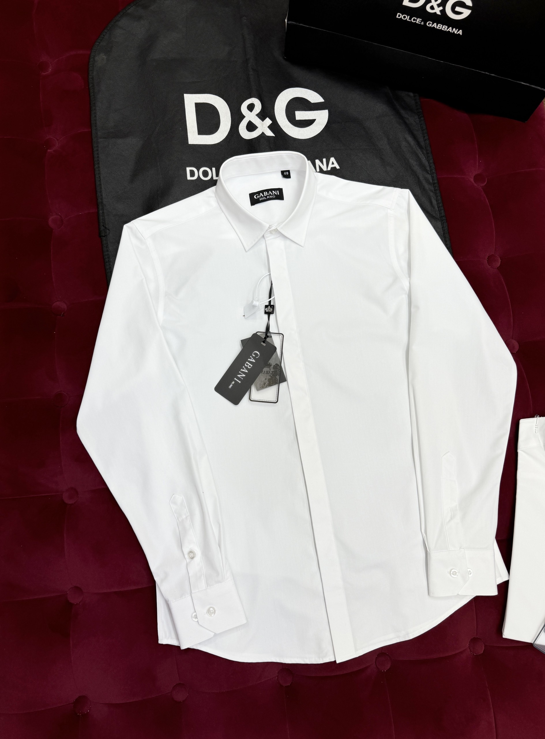 Áo sơ mi trơn Dolce Gabbana DG Trắng Like Auth 44-50 CD